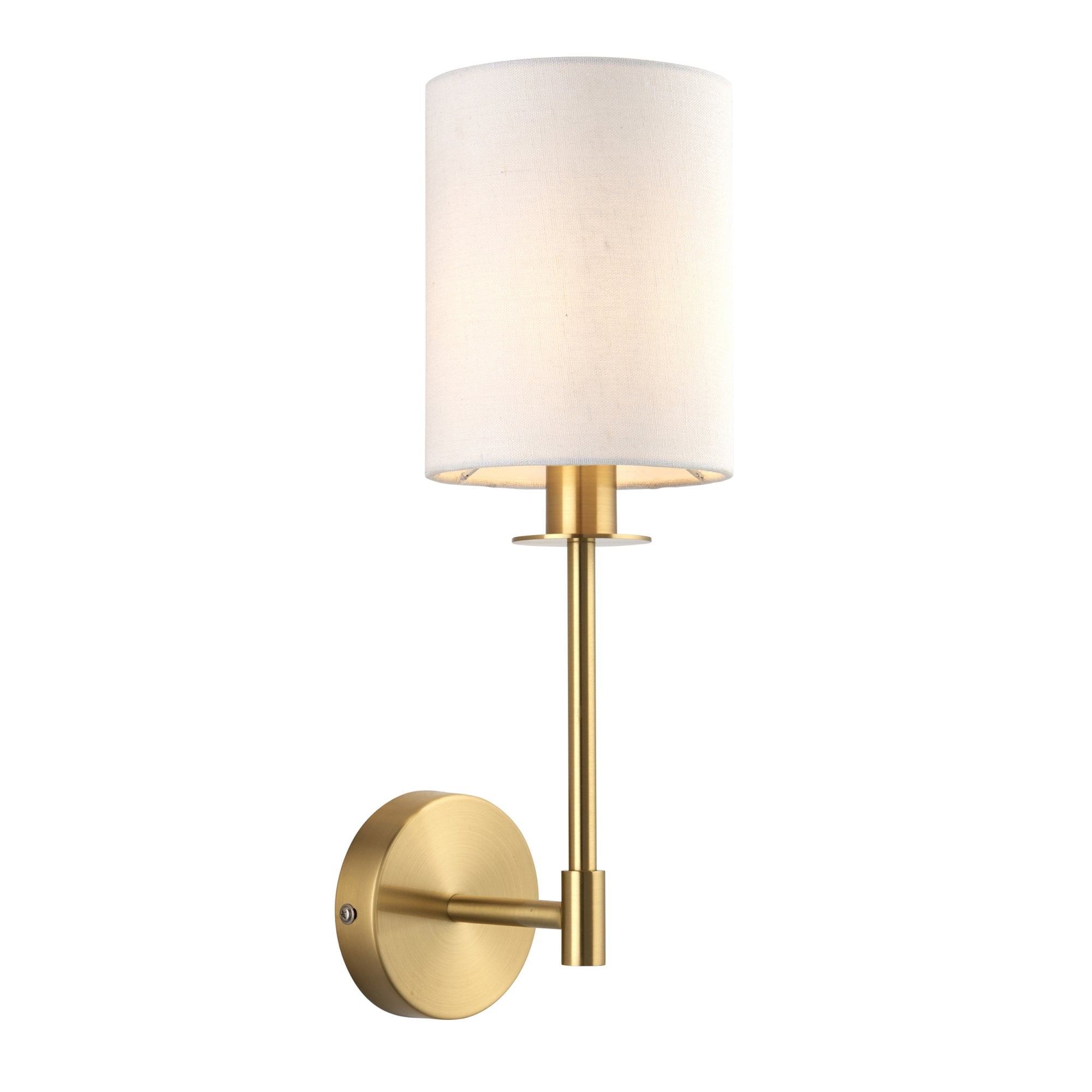 Endon Sancerre Wall Light - Satin Brass & Cylinder Shade