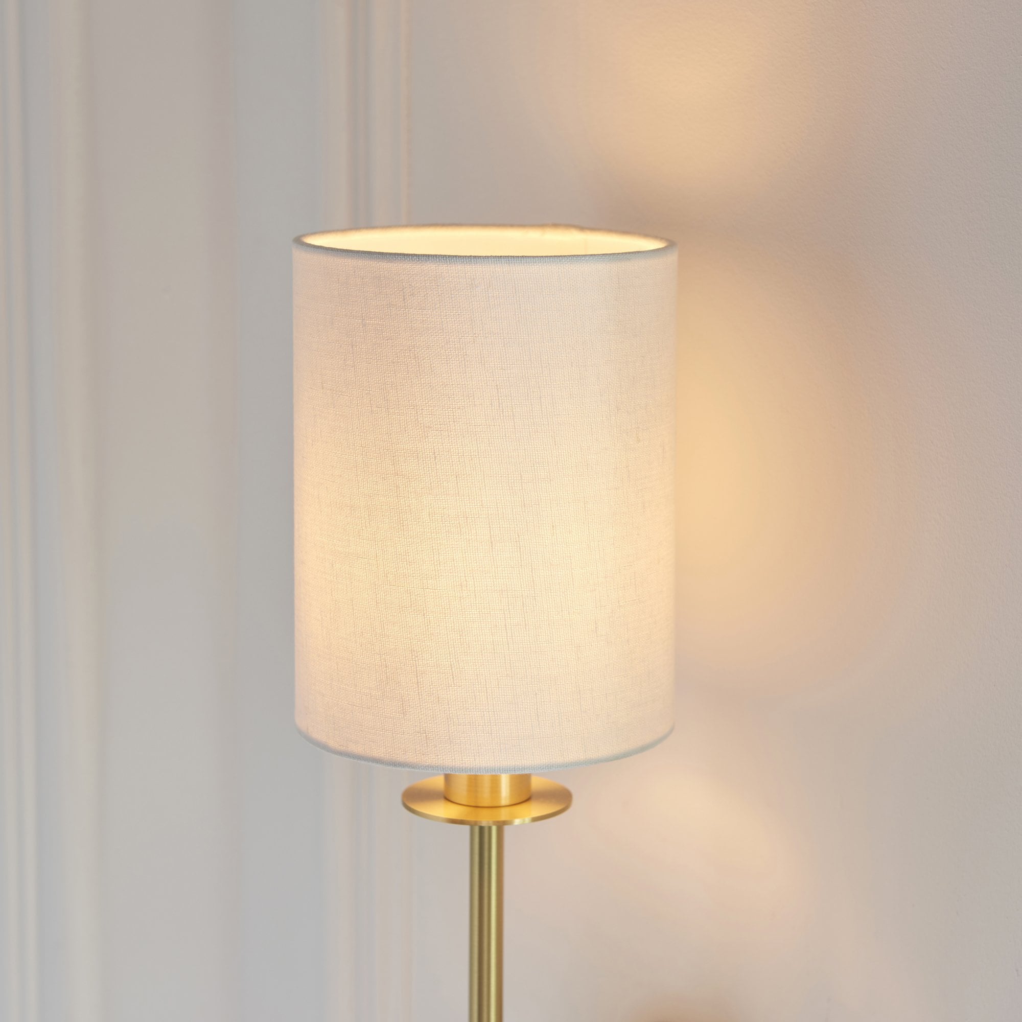 Endon Sancerre Wall Light - Satin Brass & Cylinder Shade