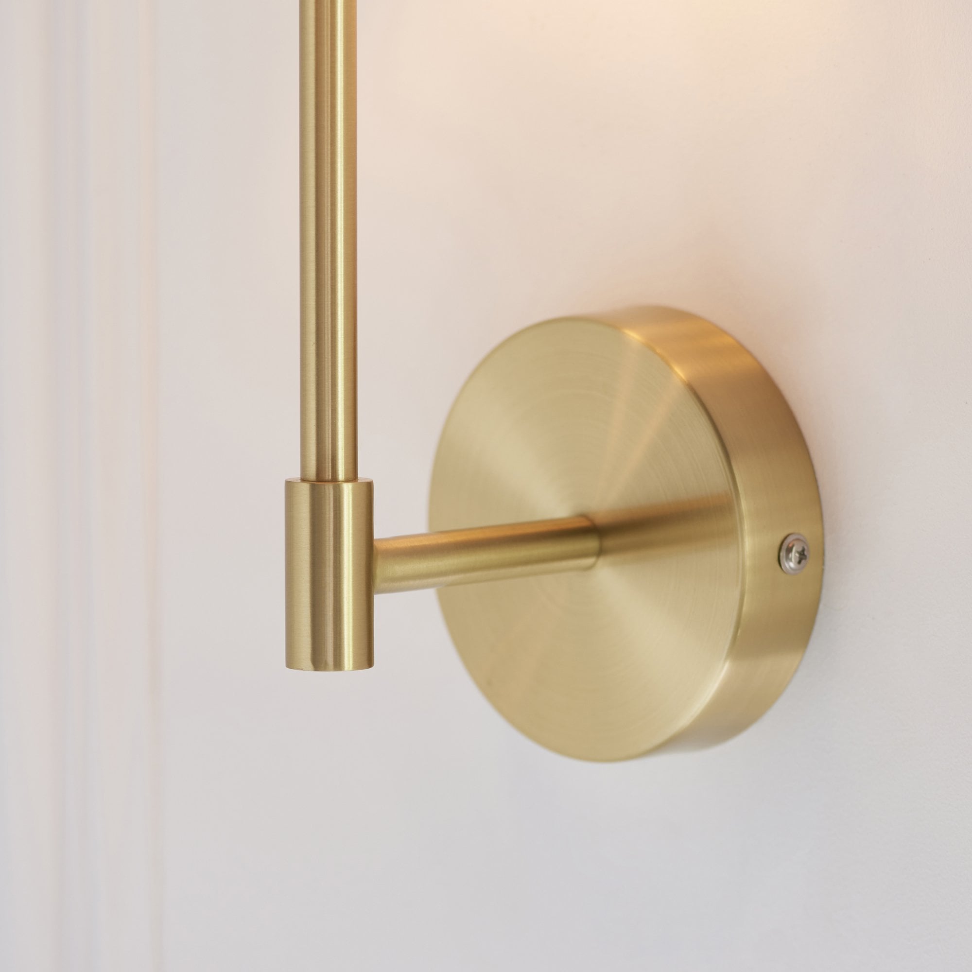Endon Sancerre Wall Light - Satin Brass & Cylinder Shade