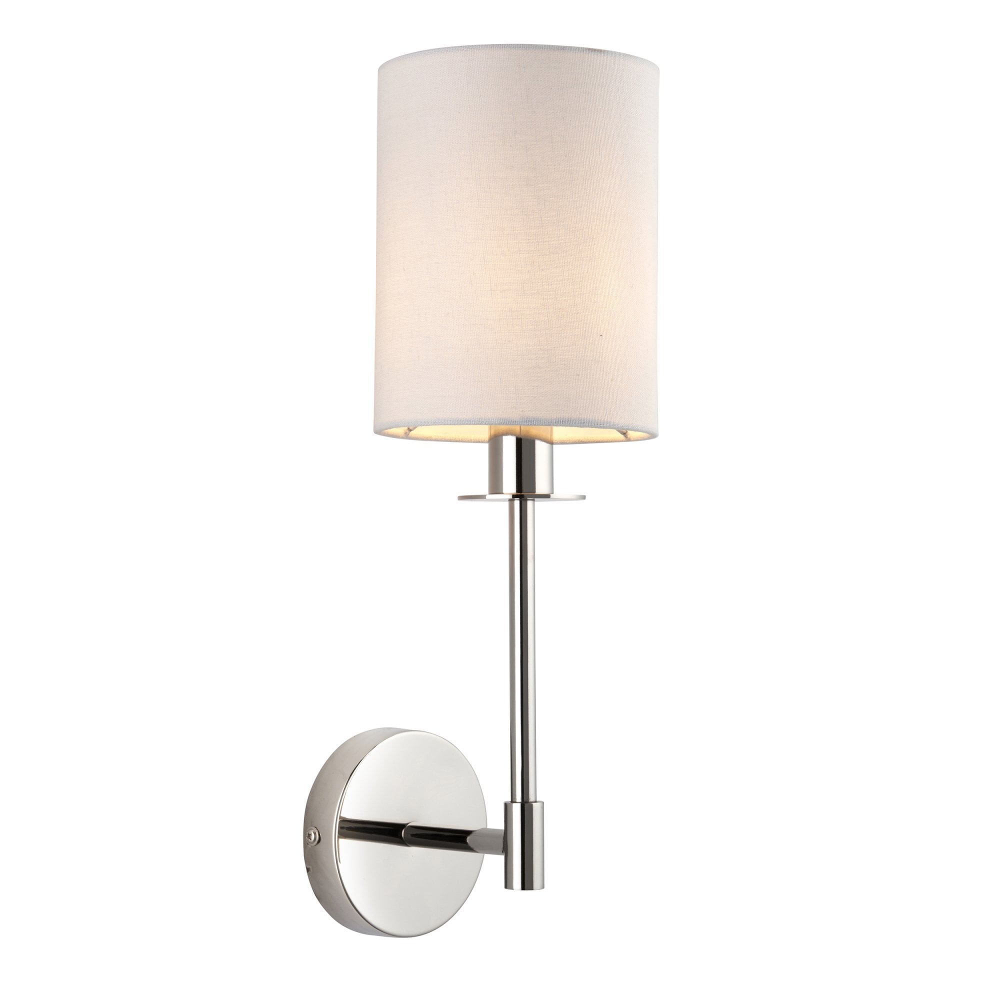 Endon Sancerre Wall Light - Bright Nickel & Cylinder Shade