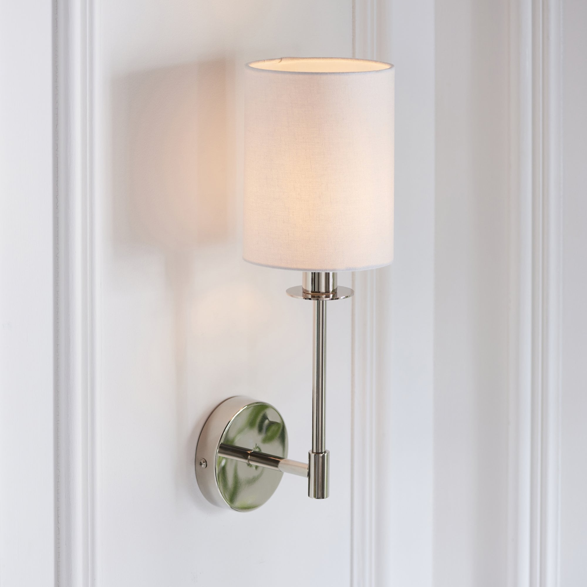 Endon Sancerre Wall Light - Bright Nickel & Cylinder Shade