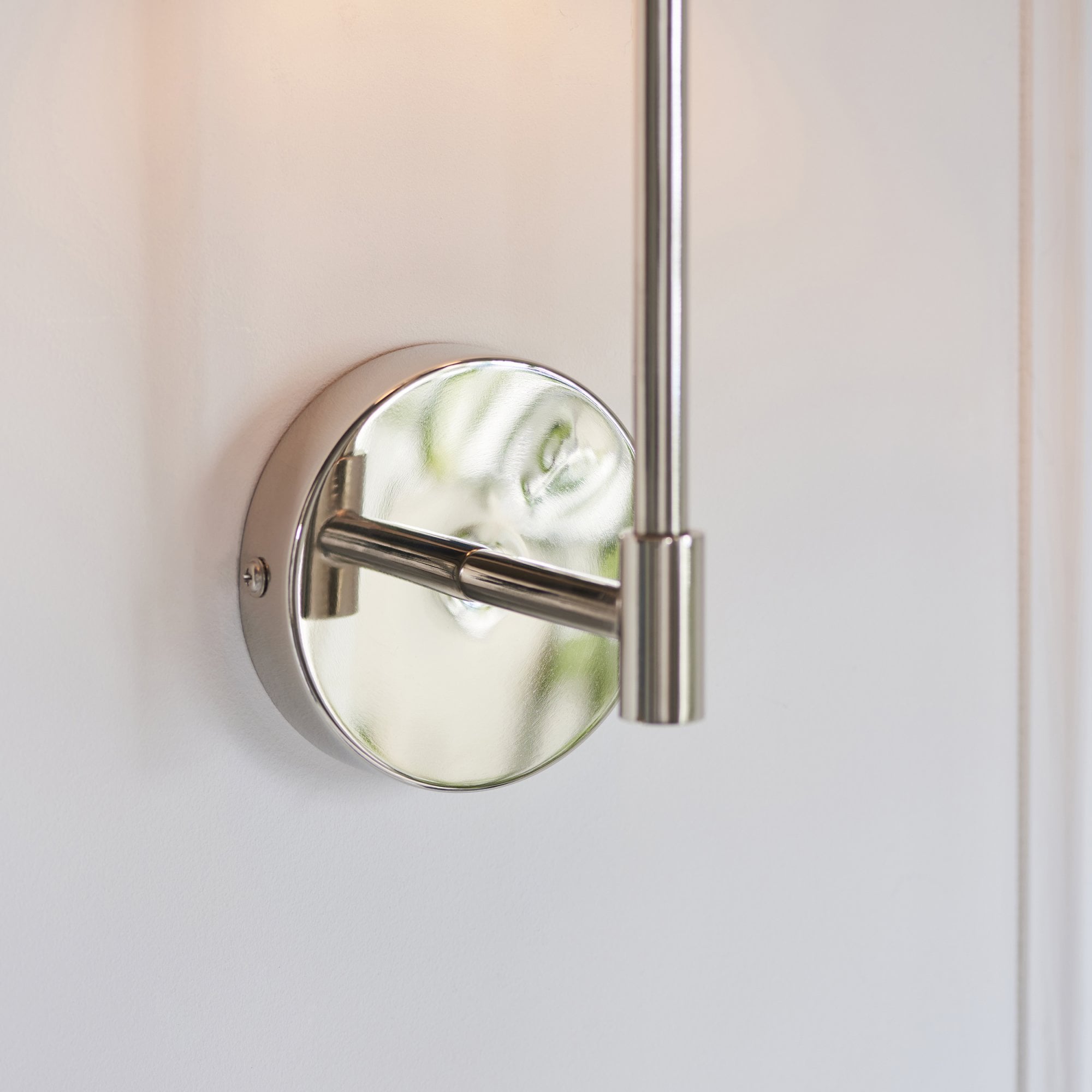 Endon Sancerre Wall Light - Bright Nickel & Cylinder Shade
