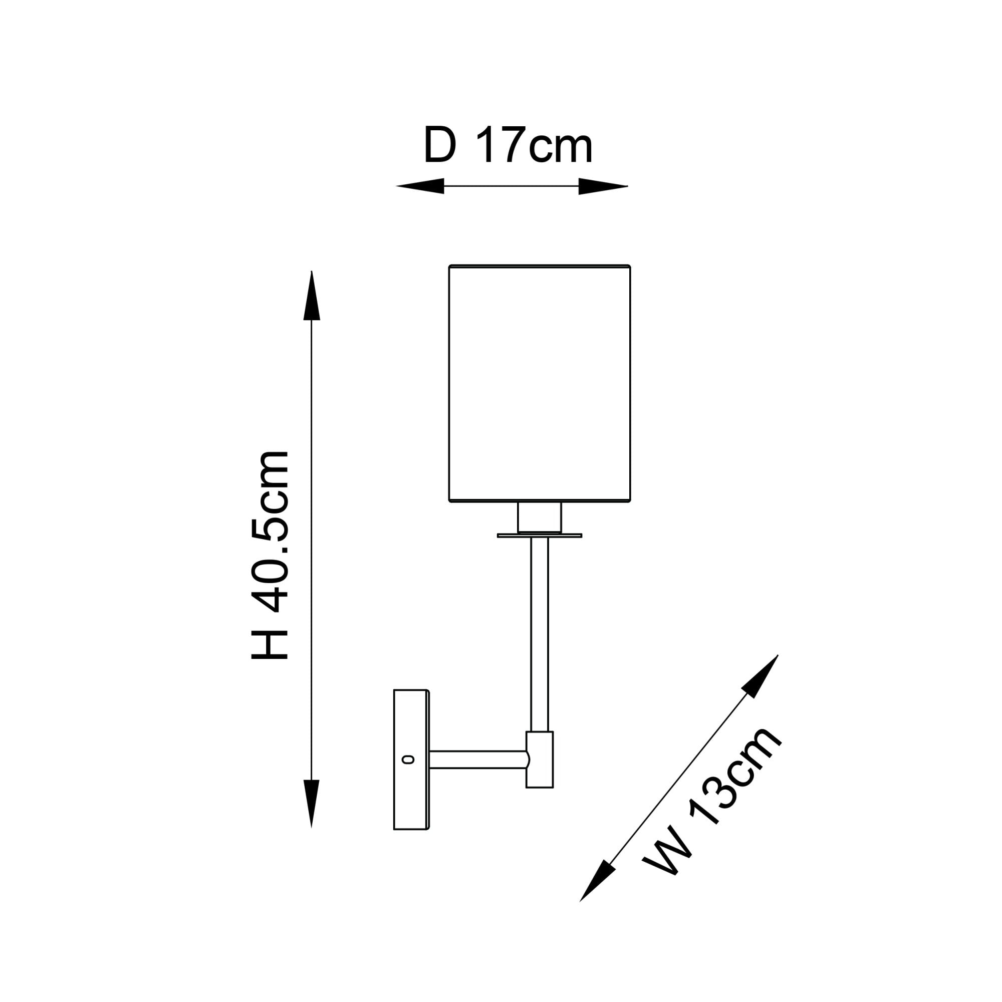 Endon Sancerre Wall Light - Bright Nickel & Cylinder Shade