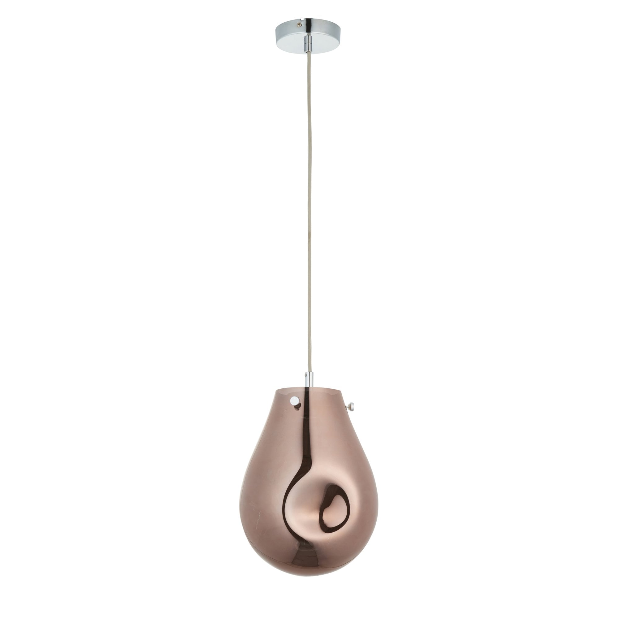 Endon Dent Medium Glass Ceiling Pendant - Metallic Copper