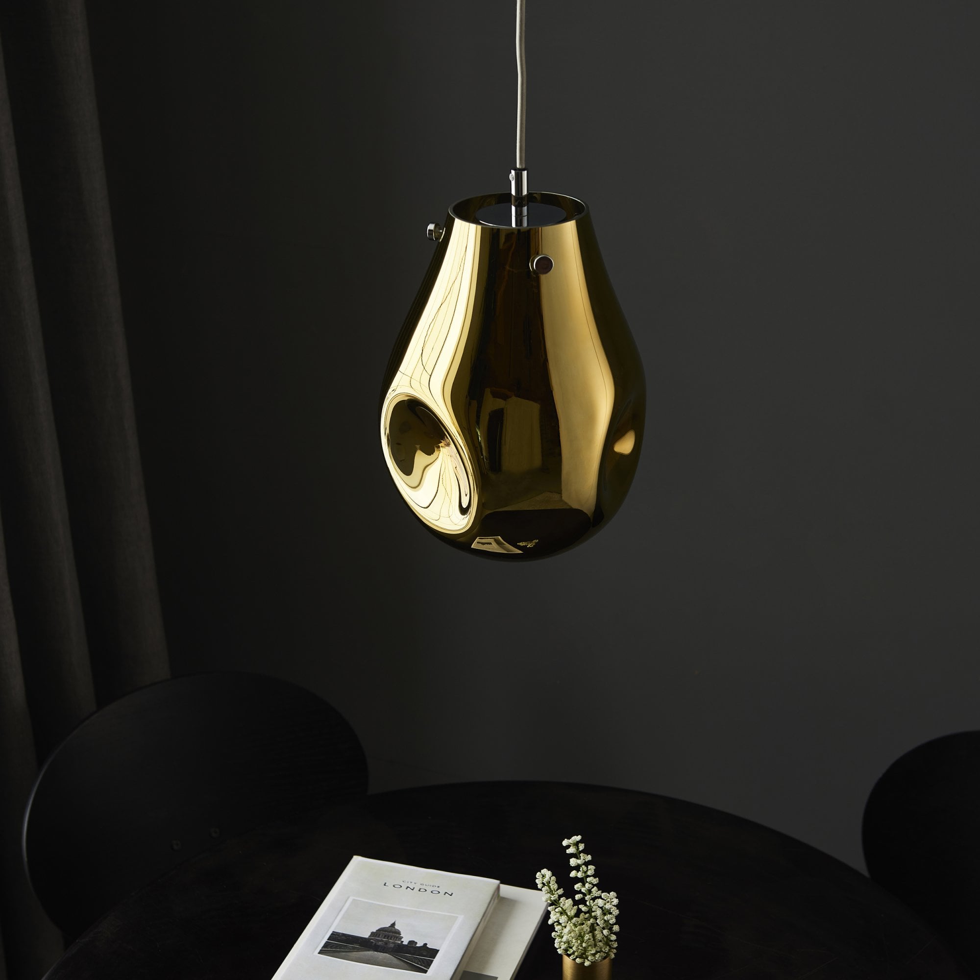 Endon Dent Medium Glass Ceiling Pendant - Metallic Gold
