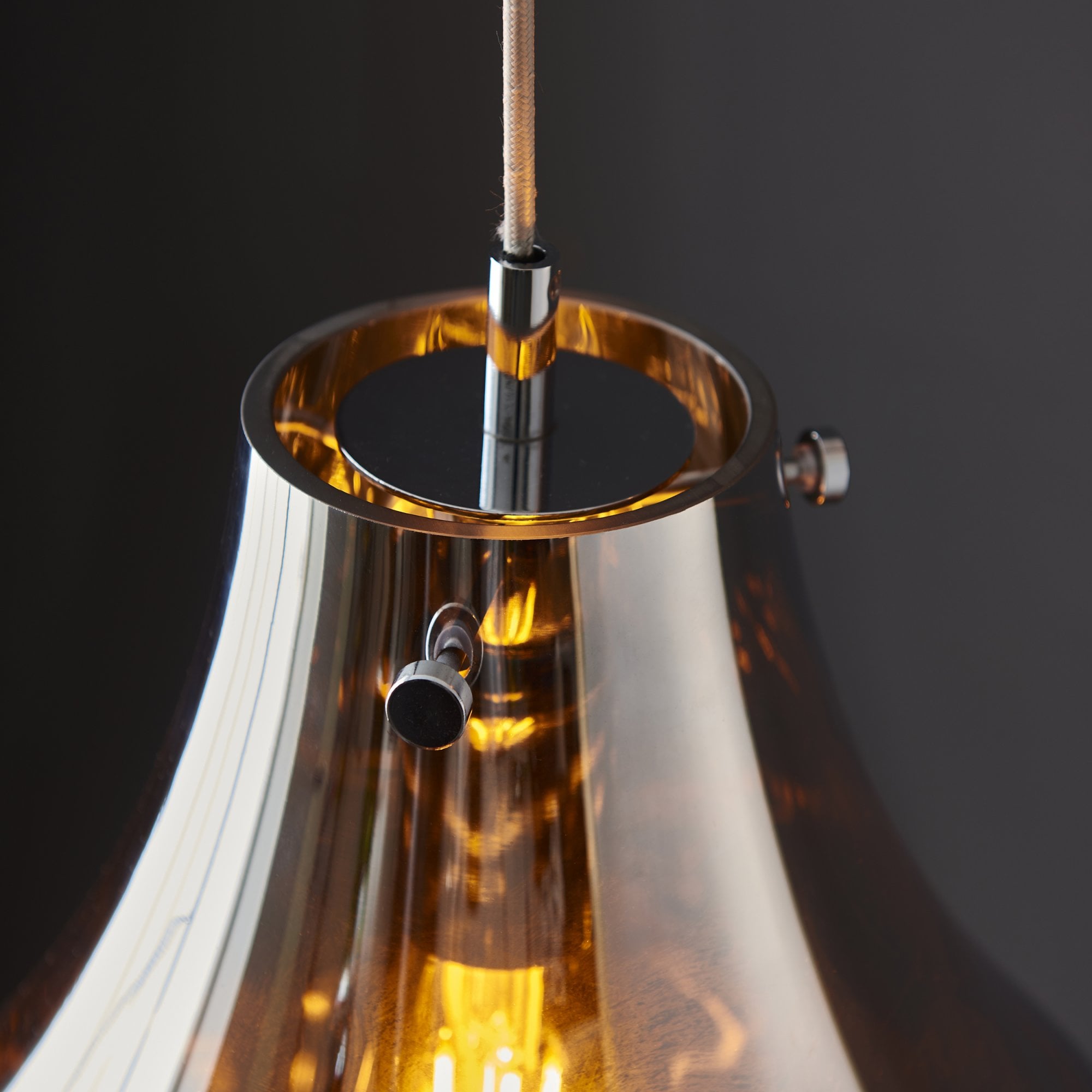 Endon Dent Large Glass Ceiling Pendant - Metallic Chrome