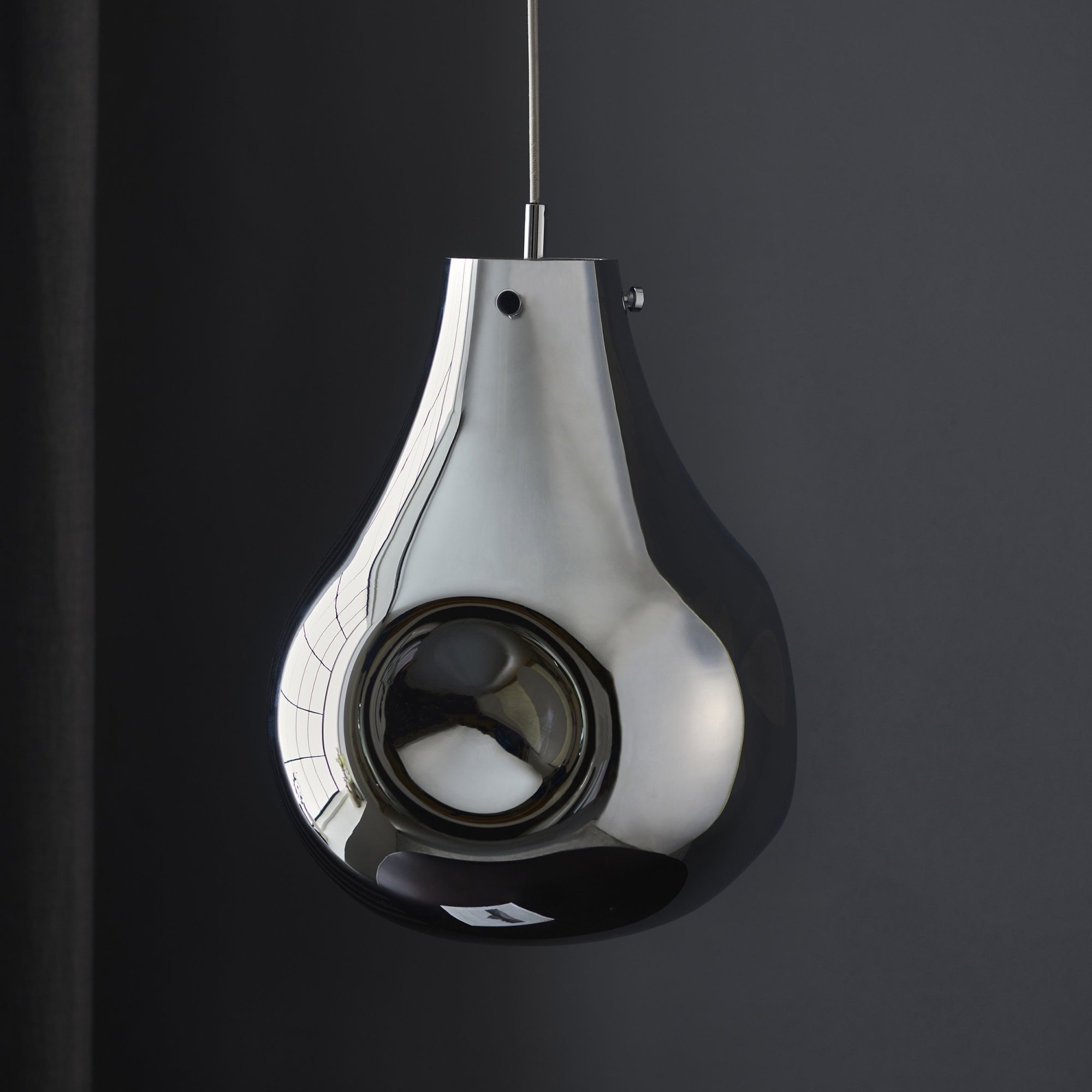 Endon Dent Large Glass Ceiling Pendant - Metallic Chrome