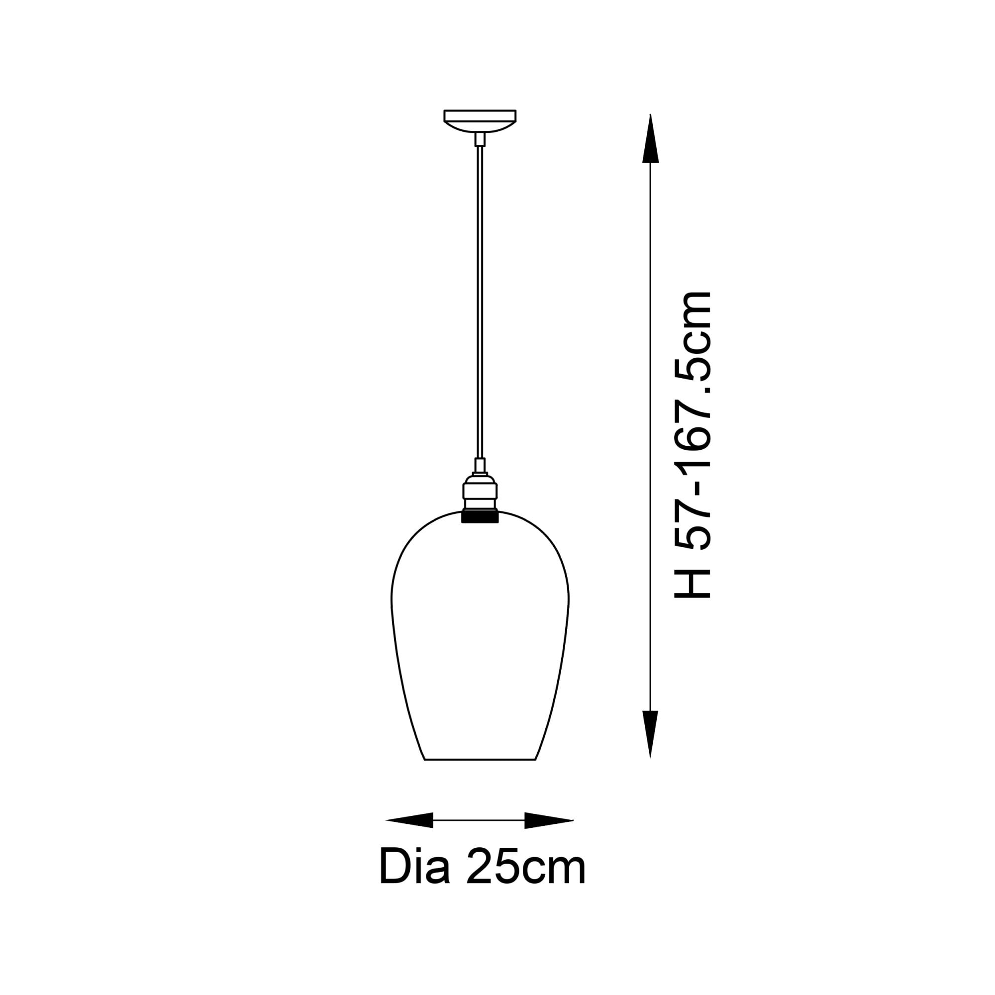 Utopia Walton Single Light Large Ceiling Pendant - Antique Brass & Clear Glass