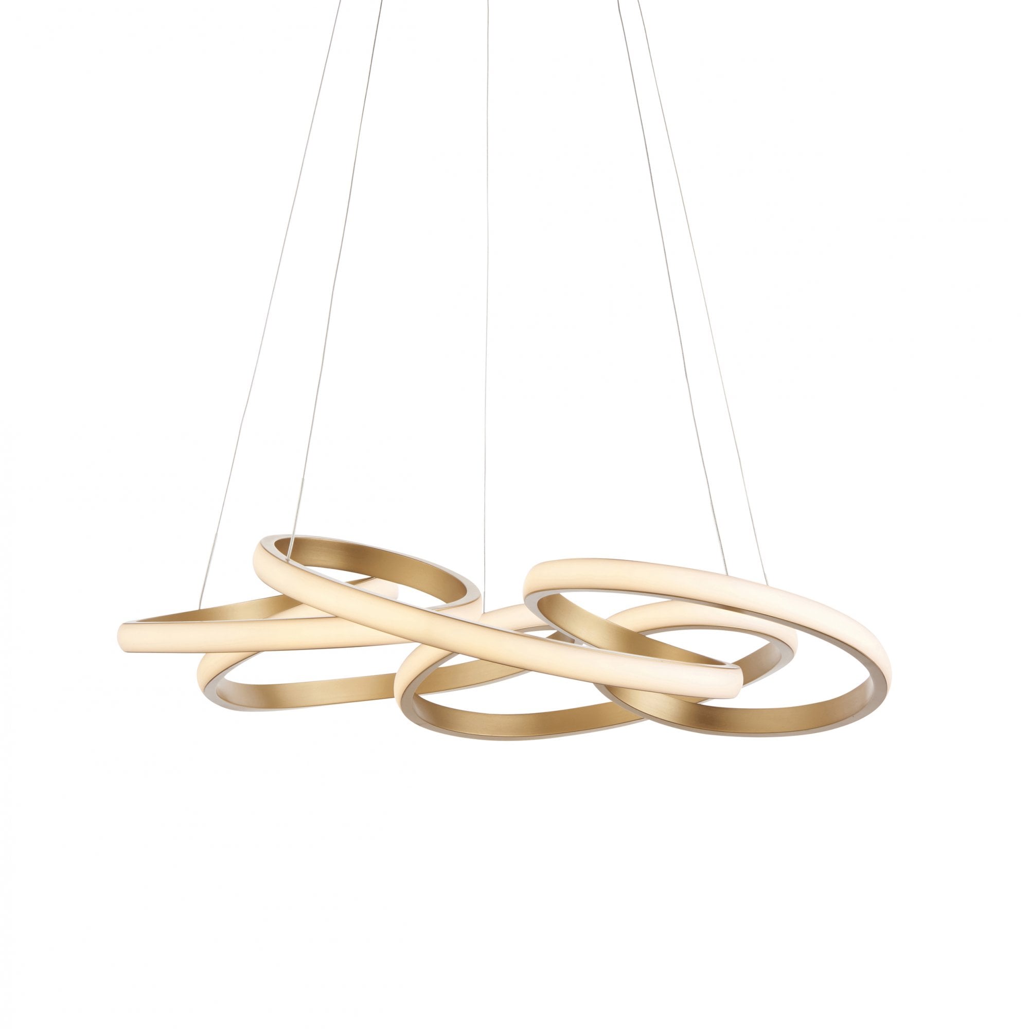 Utopia Whirl Multi Spiral LED Ceiling Pendant - Satin Gold