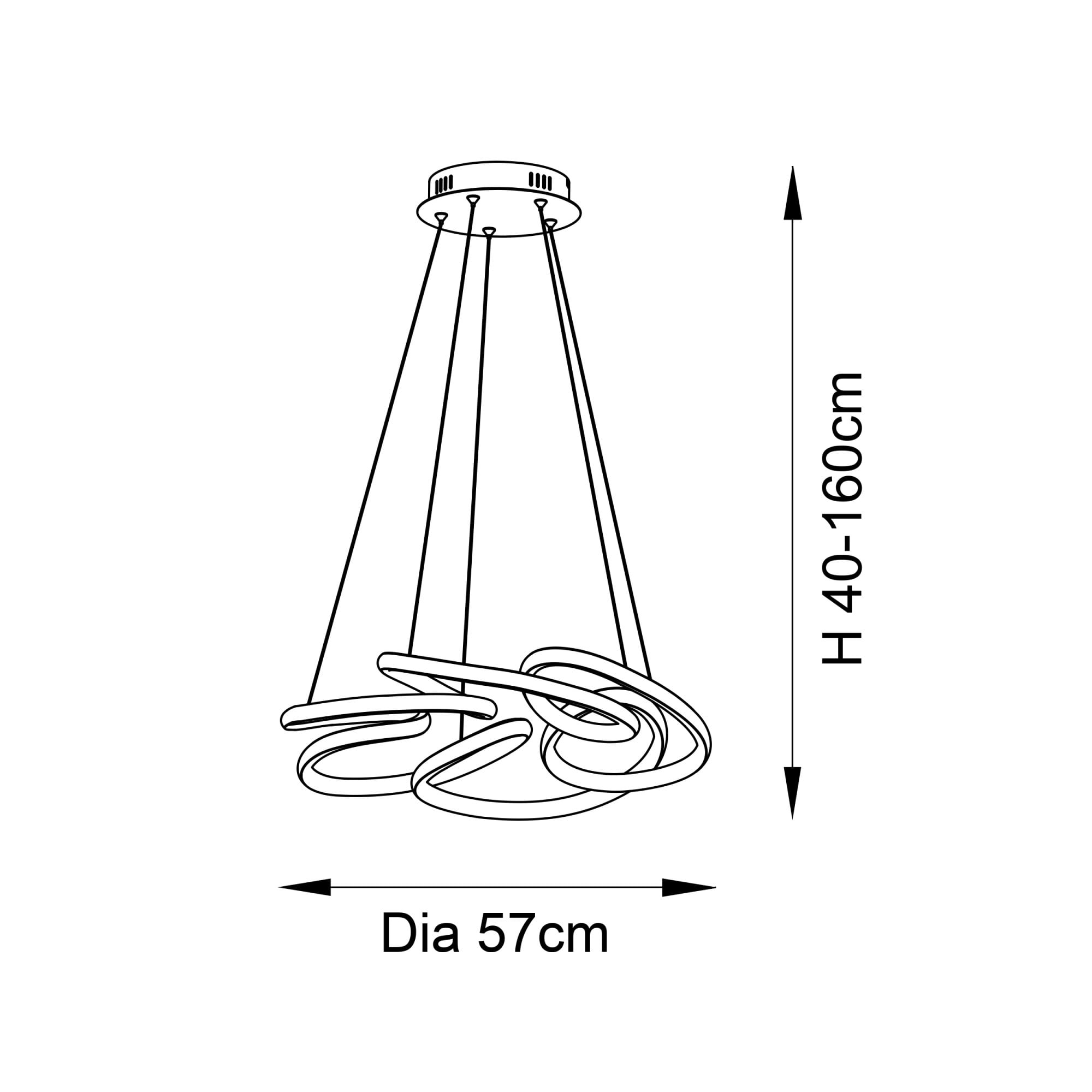 Utopia Whirl Multi Spiral LED Ceiling Pendant - Satin Gold