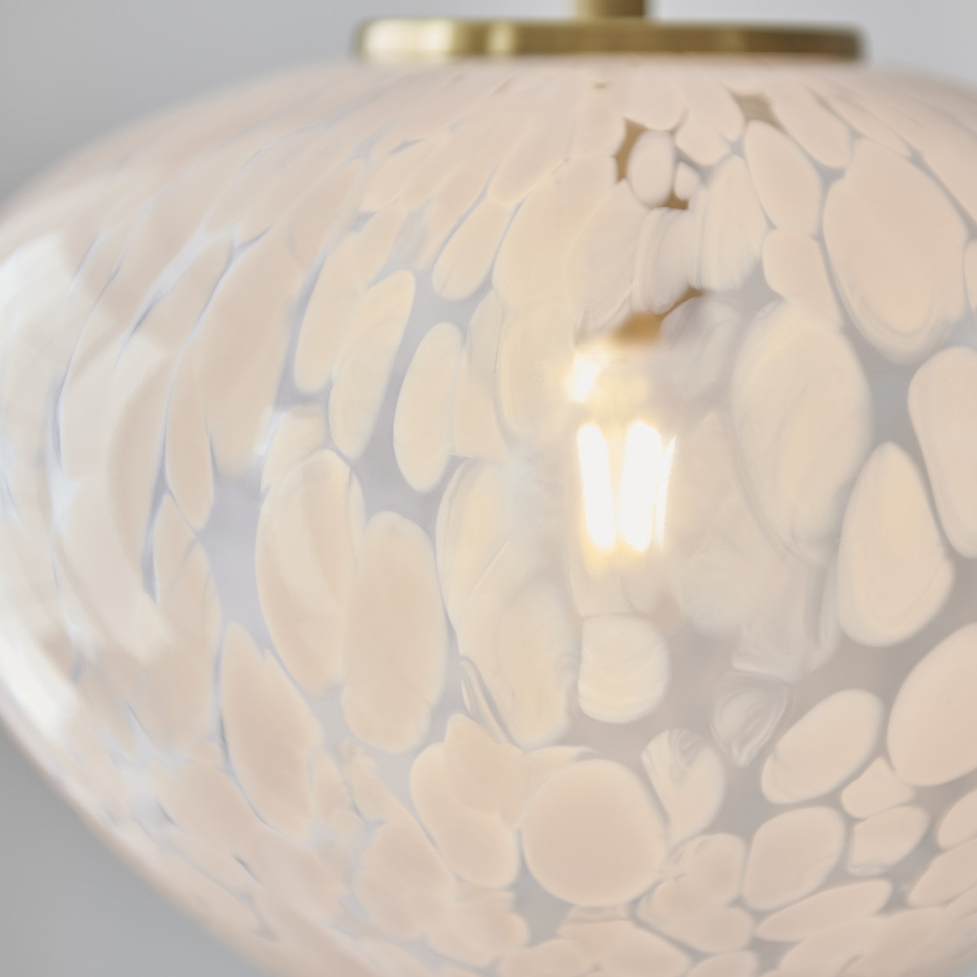 Endon Mali Single Light Pendant - Satin Brass & White Confetti
