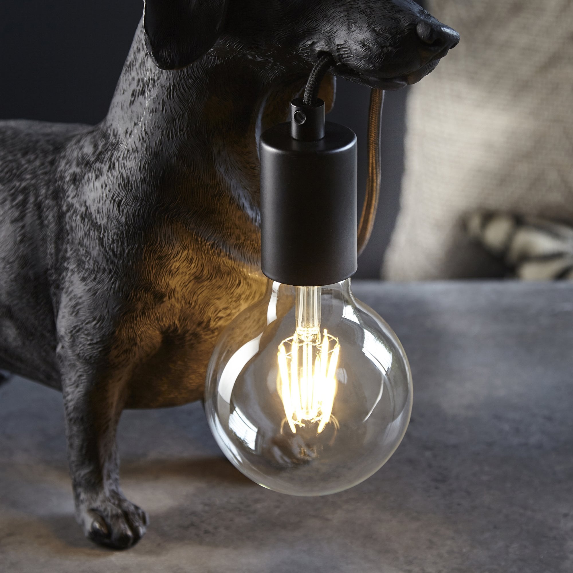 Endon Slinky The Dachshund Table Lamp - Matt Black