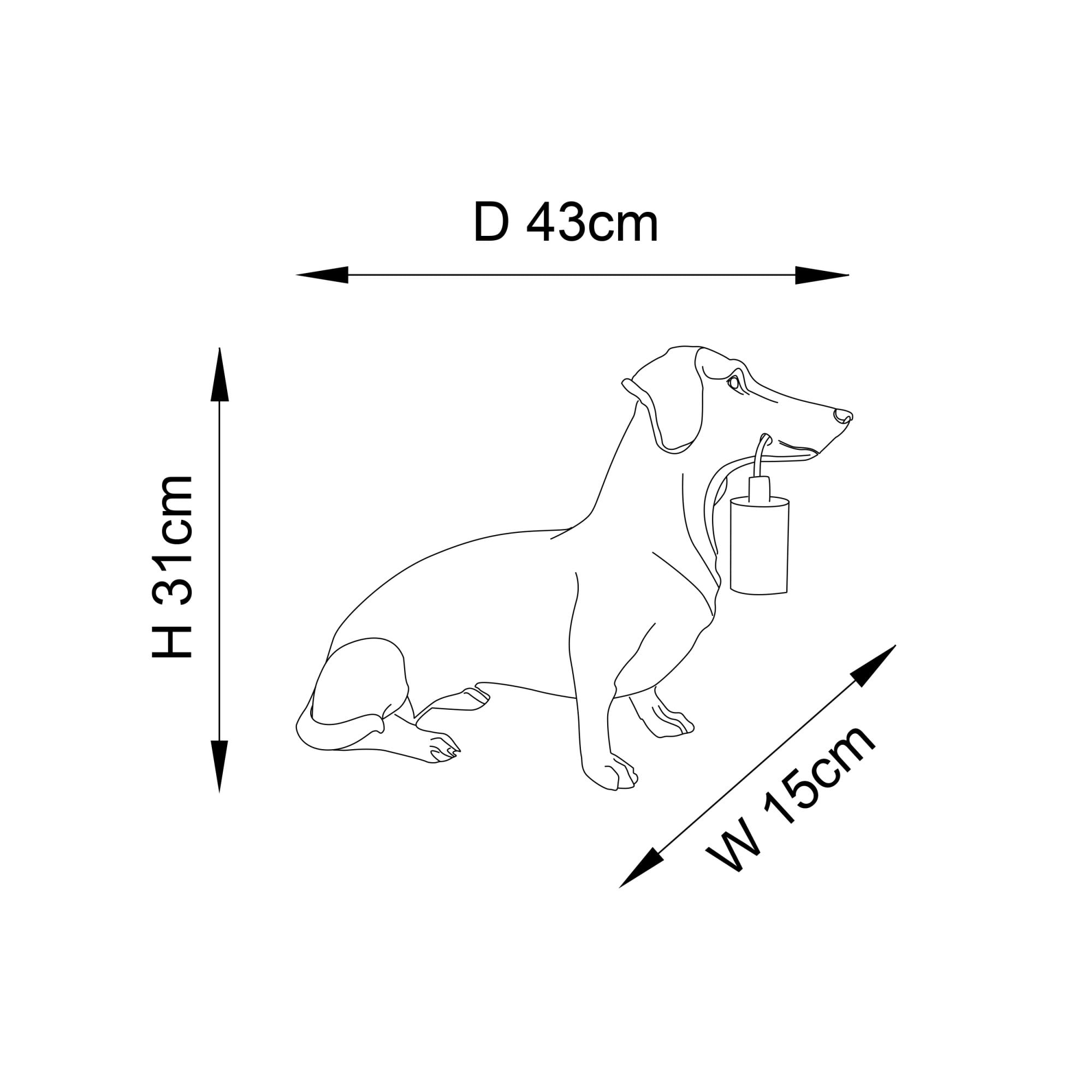 Endon Slinky The Dachshund Table Lamp - Matt Black