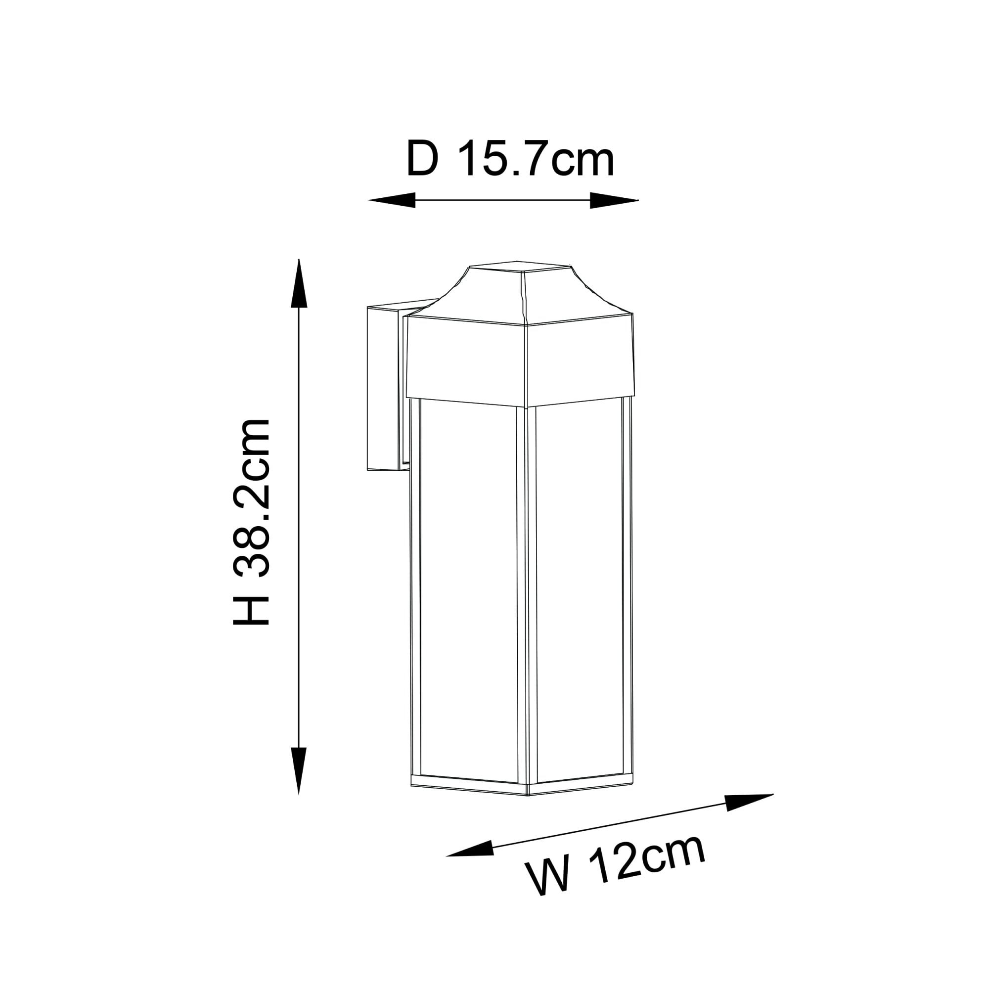 Endon Alfresco Single Light Wall Lantern - Aged Pewter & Clear Glass