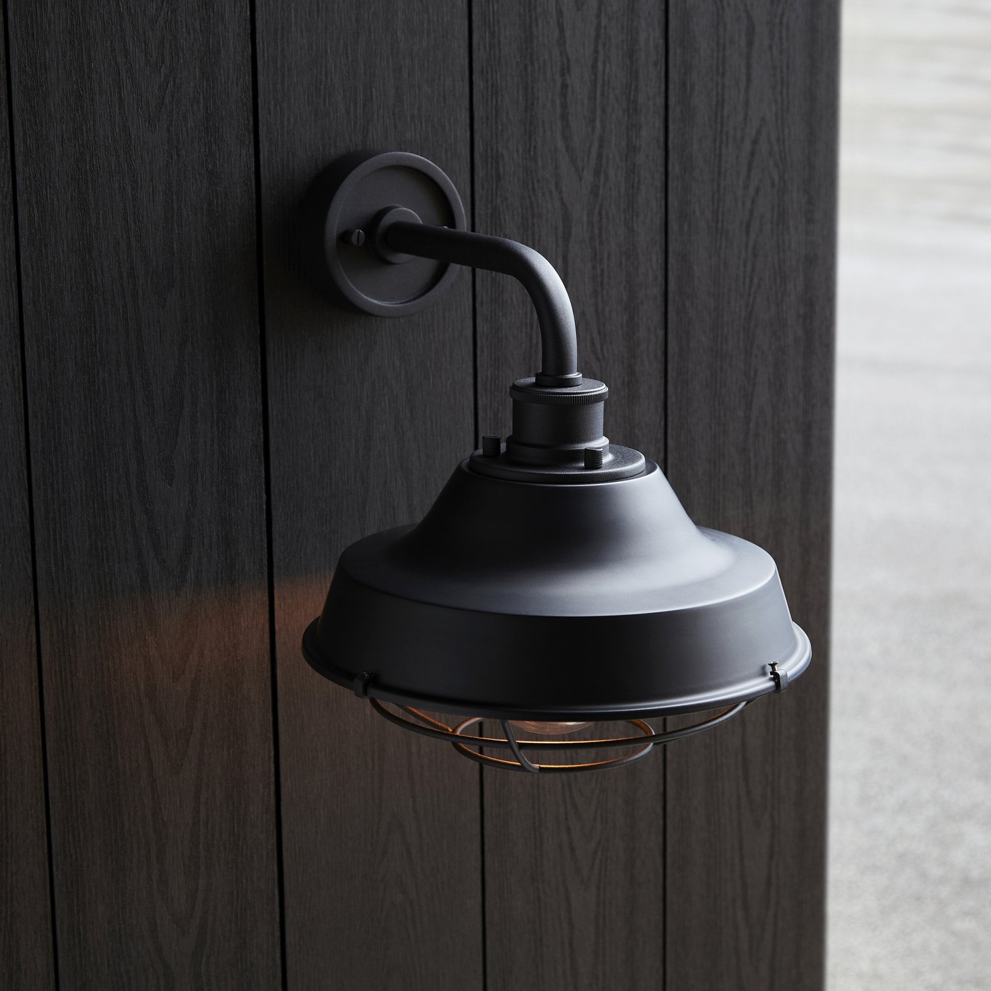 Endon Coop Caged Single Wall Light - Textured Black