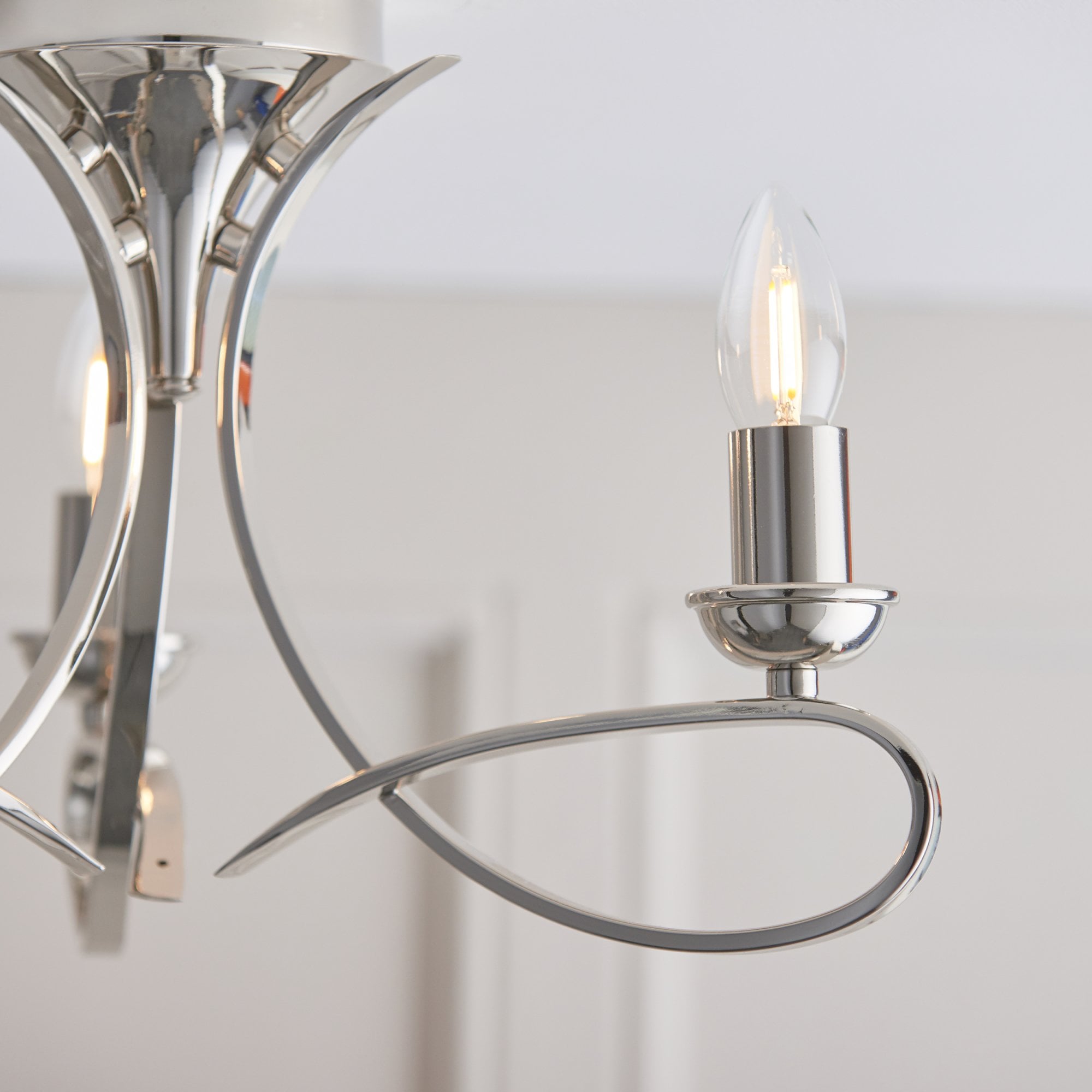 Interiors 1900 Penn 3 Light Semi-Flush Fitting - Nickel