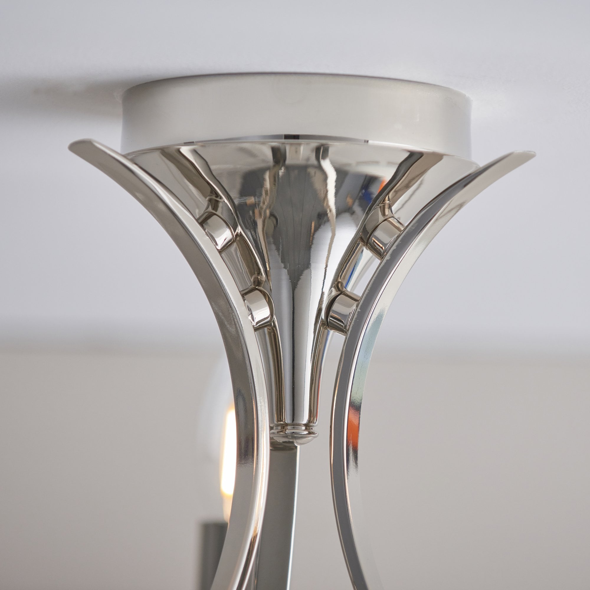 Interiors 1900 Penn 3 Light Semi-Flush Fitting - Nickel