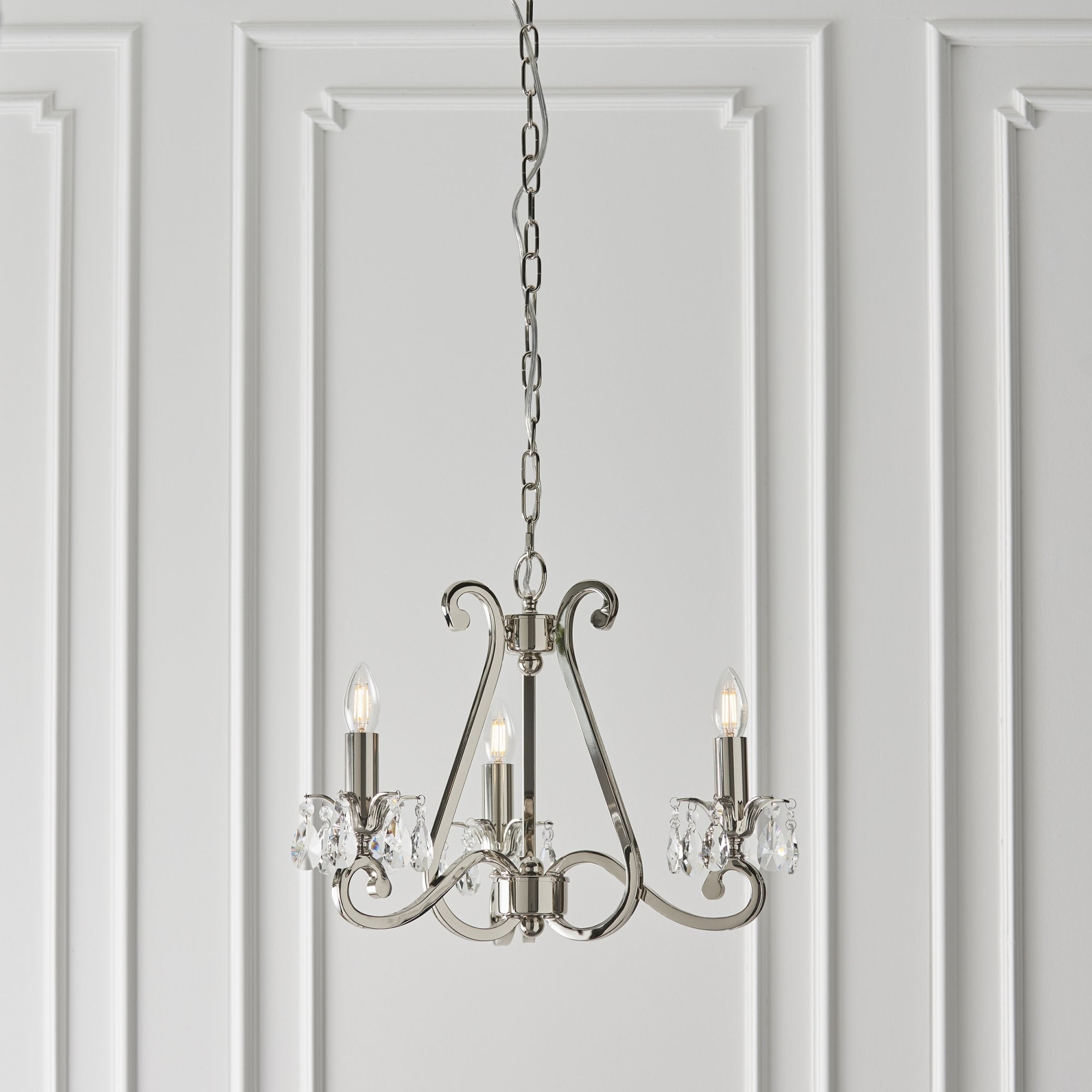 Interiors 1900 Oksana 3 Light Pendant - Nickel
