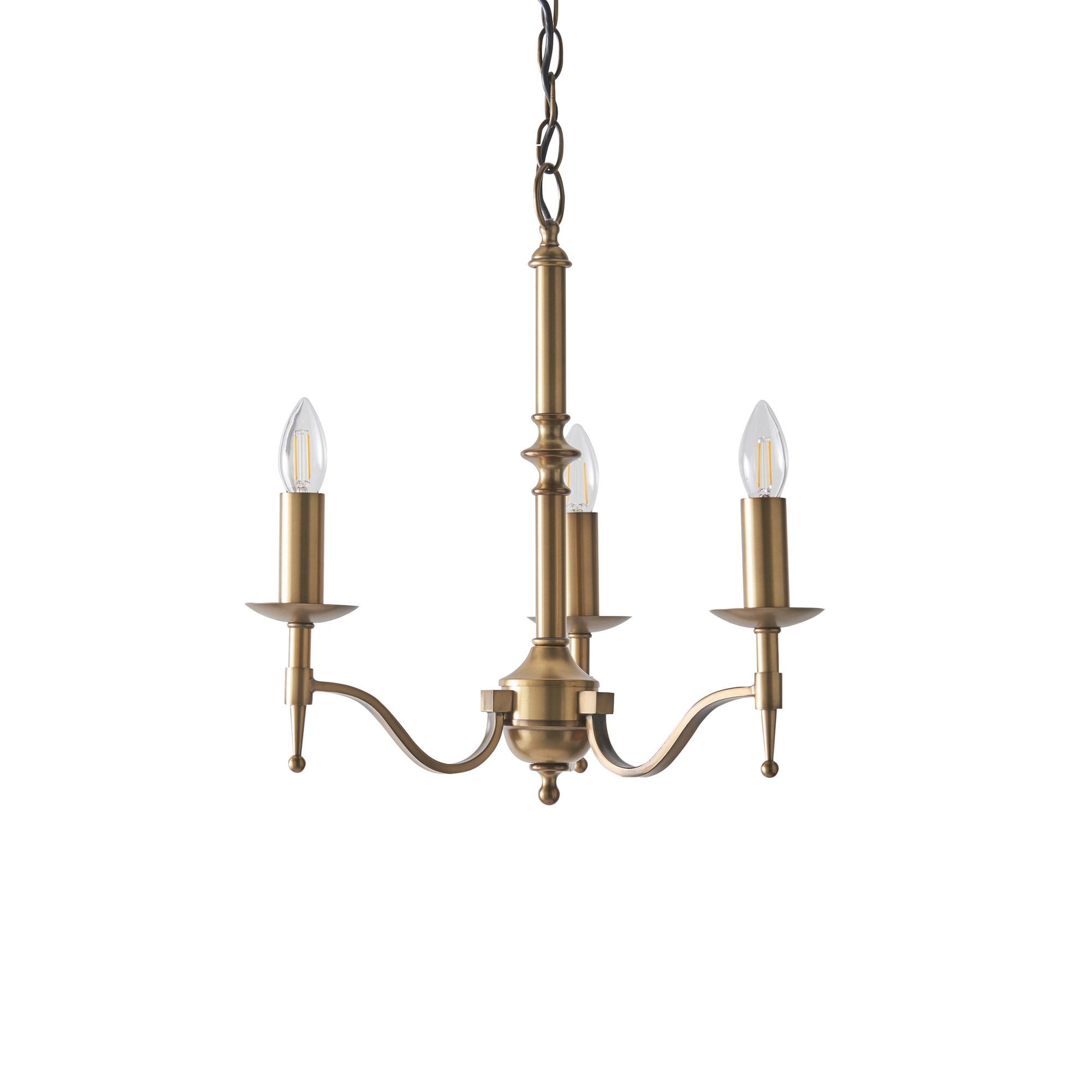 Interiors 1900 Stanford 3 Light Pendant - Antique Brass