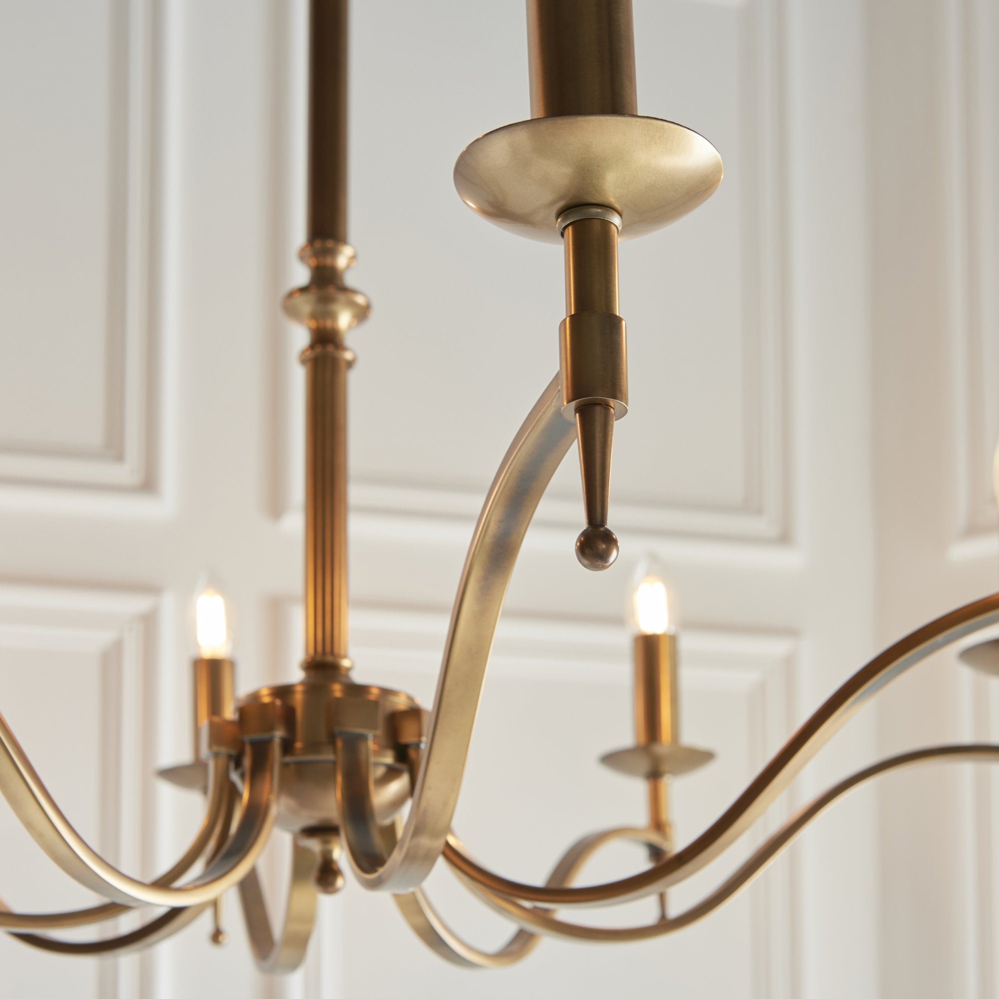 Interiors 1900 Stanford 8 Light Pendant - Antique Brass