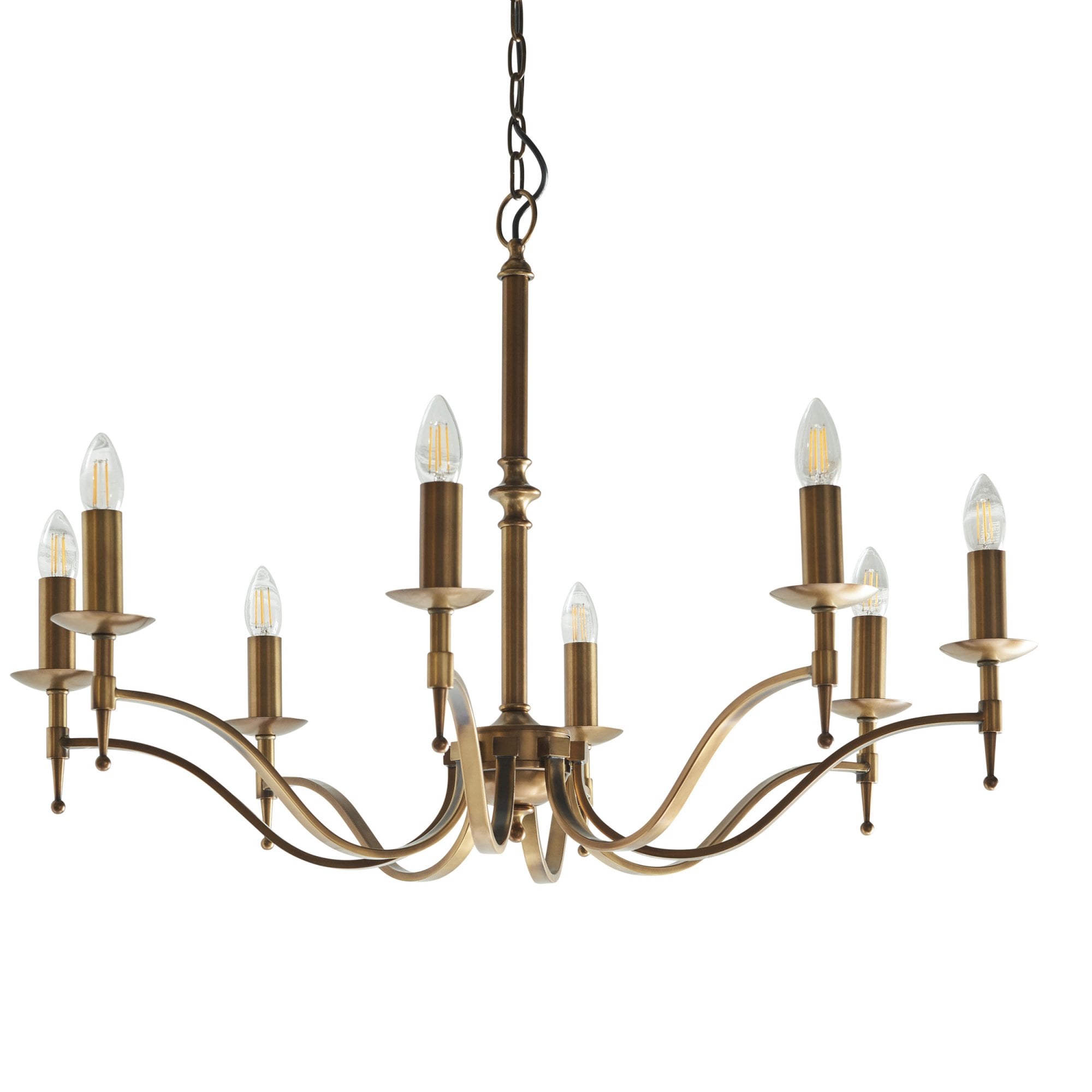 Interiors 1900 Stanford 8 Light Pendant - Antique Brass