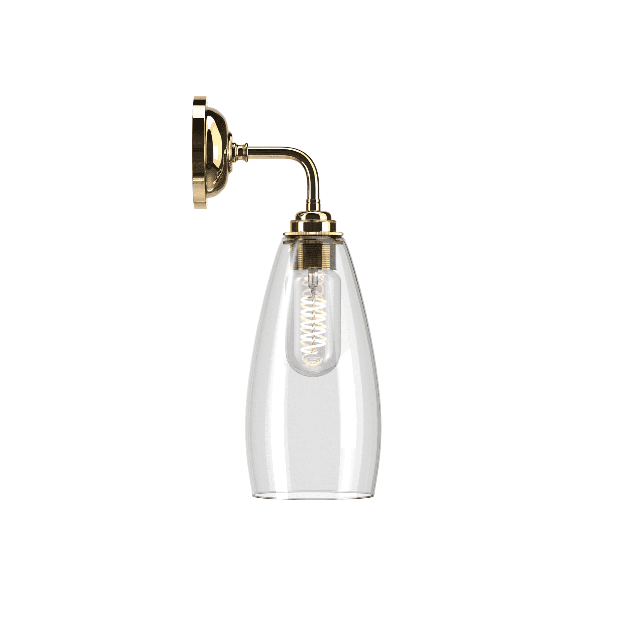 Fritz Fryer Upton Contemporary Medium Wall Light - Clear Glass (Various Colour Options)