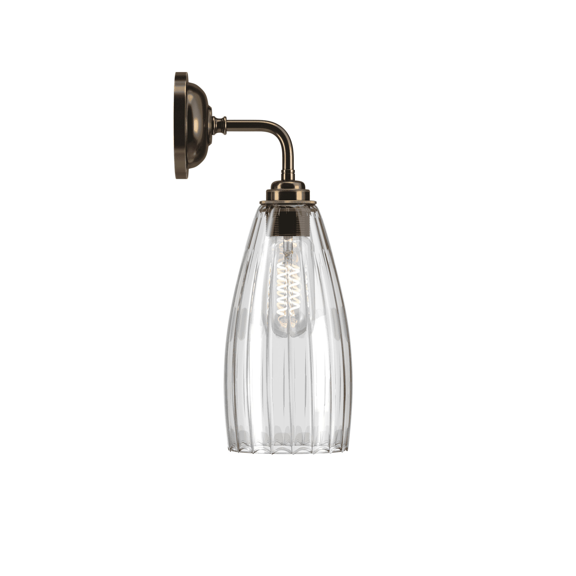 Fritz Fryer Upton Contemporary Medium Wall Light - Ribbed Glass (Various Colour Options)