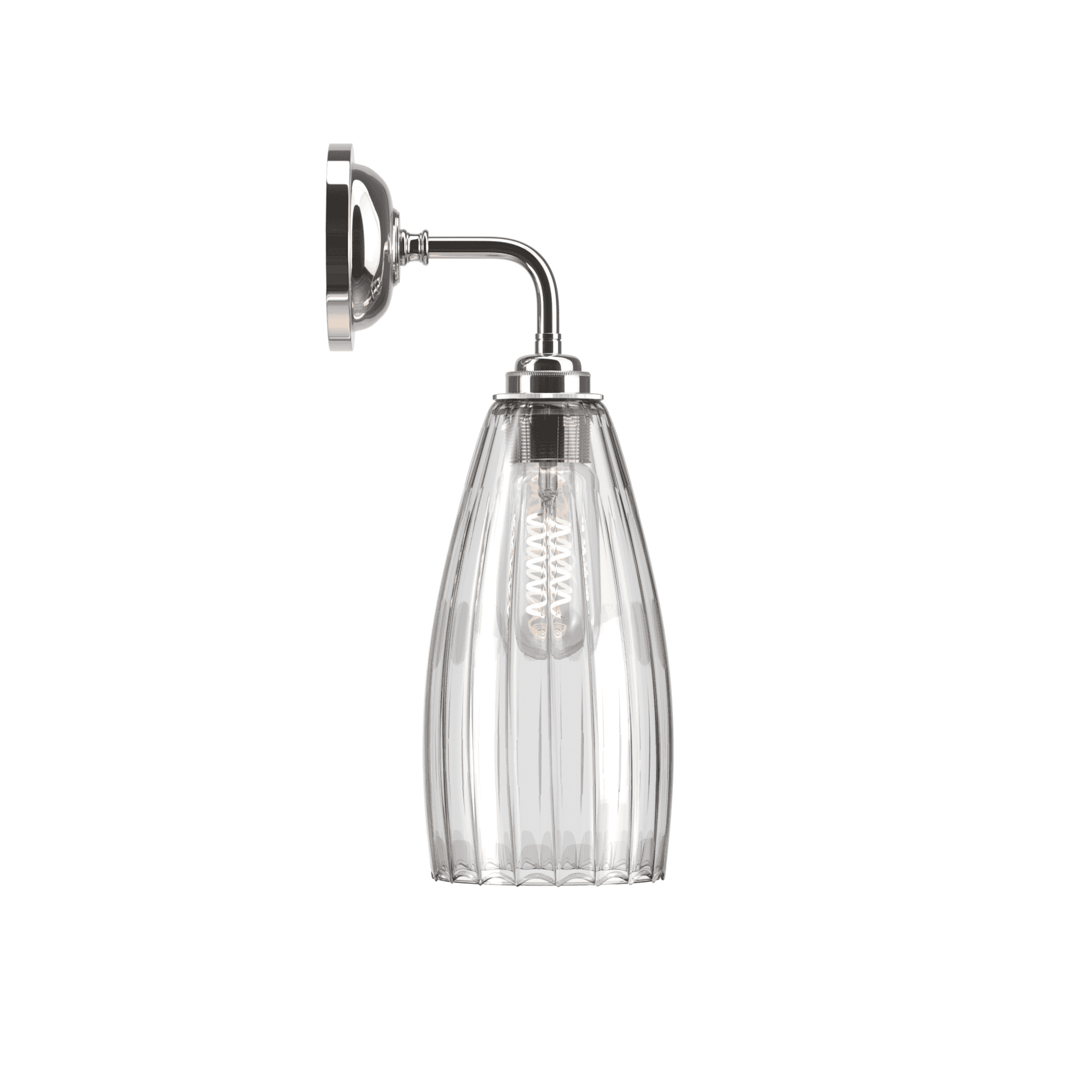 Fritz Fryer Upton Contemporary Medium Wall Light - Ribbed Glass (Various Colour Options)