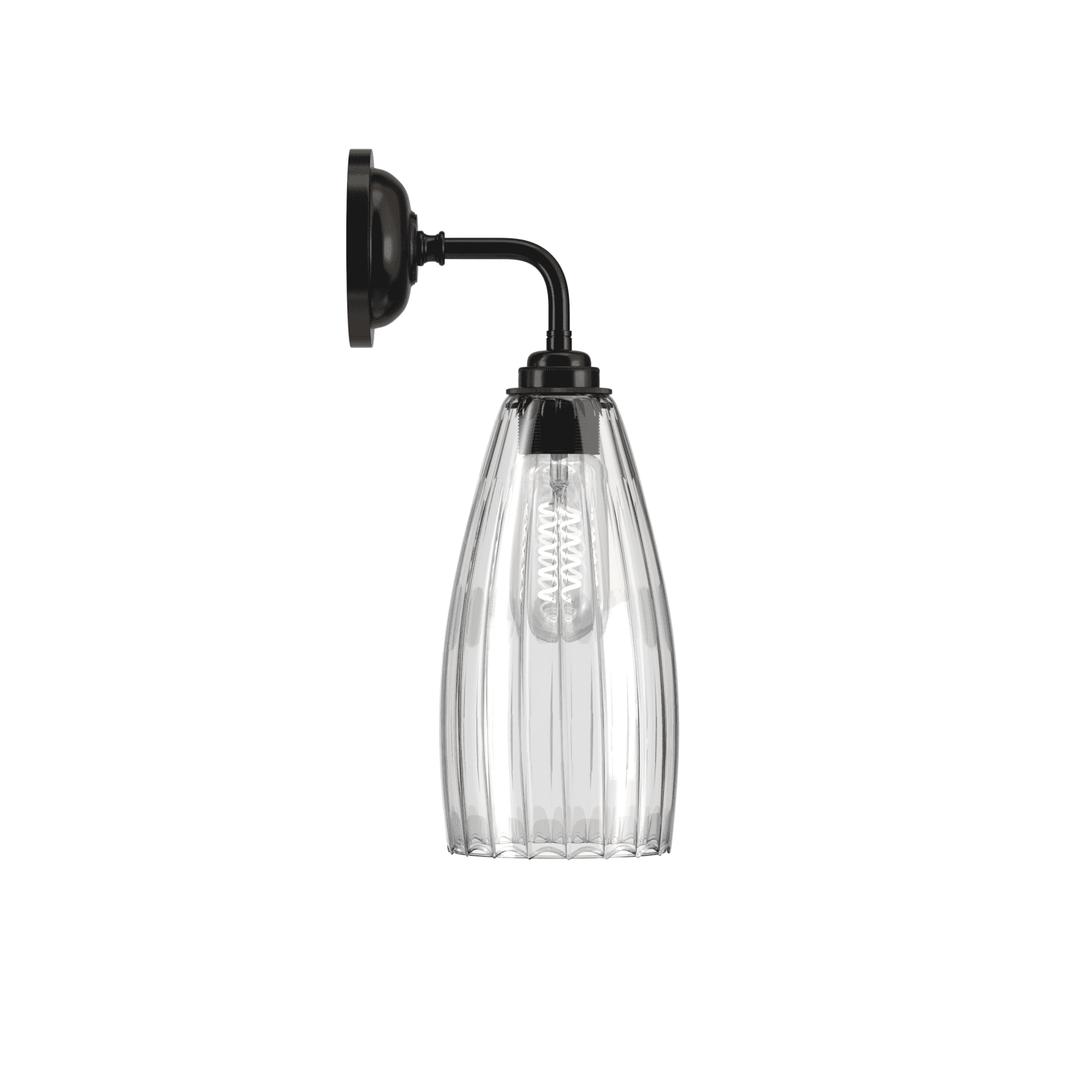 Fritz Fryer Upton Contemporary Medium Wall Light - Ribbed Glass (Various Colour Options)