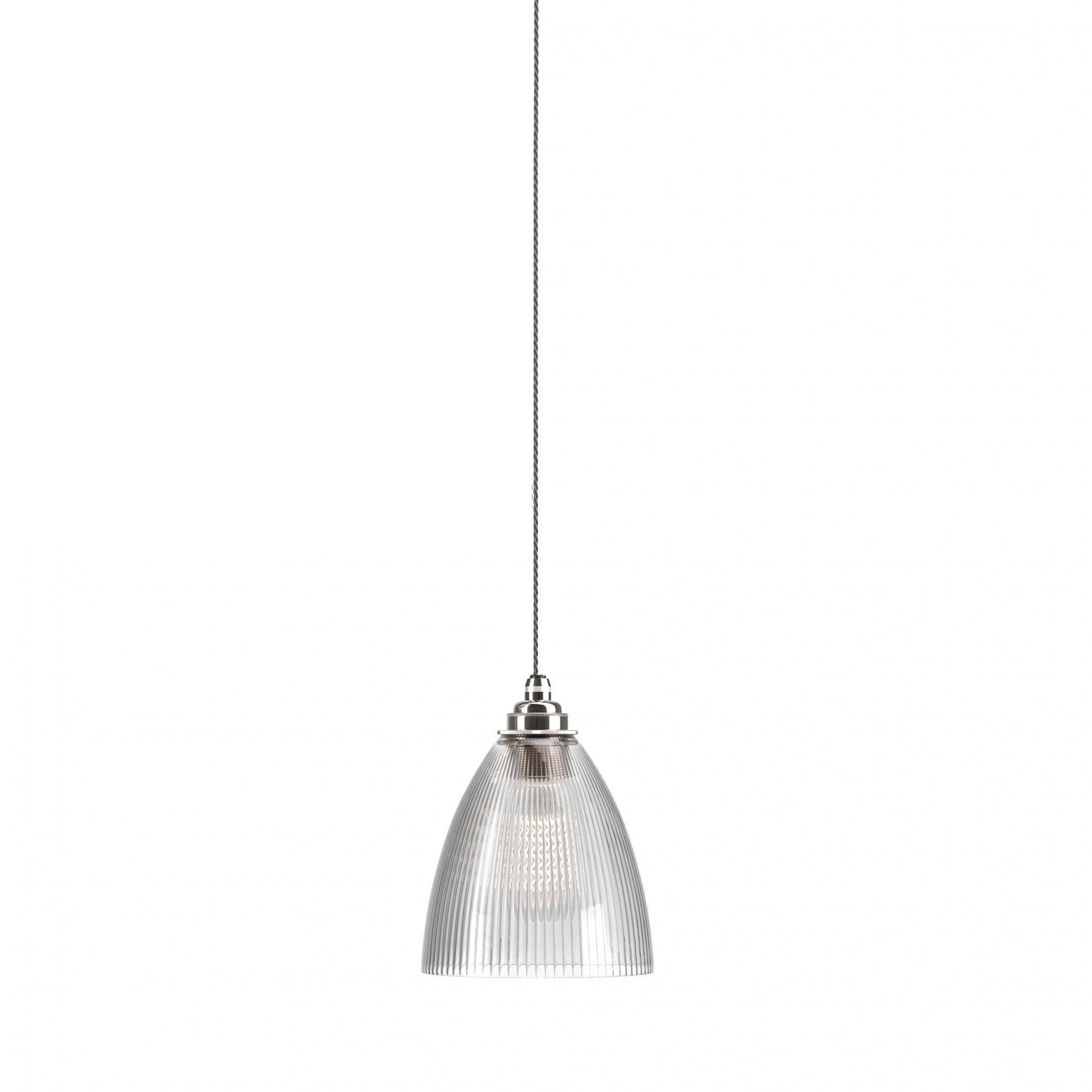 Fritz Fryer Ledbury Skinny Ribbed Glass Pendant Light - Medium (Various Colour Options)