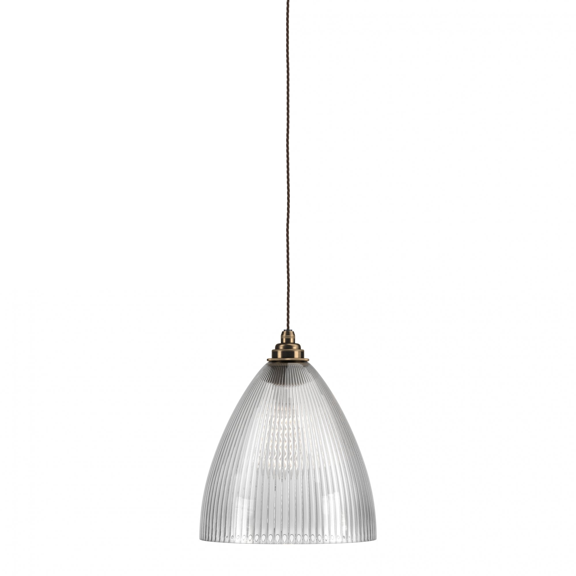 Fritz Fryer Ledbury Skinny Ribbed Glass  Pendant Light - Large (Various Colour Options)