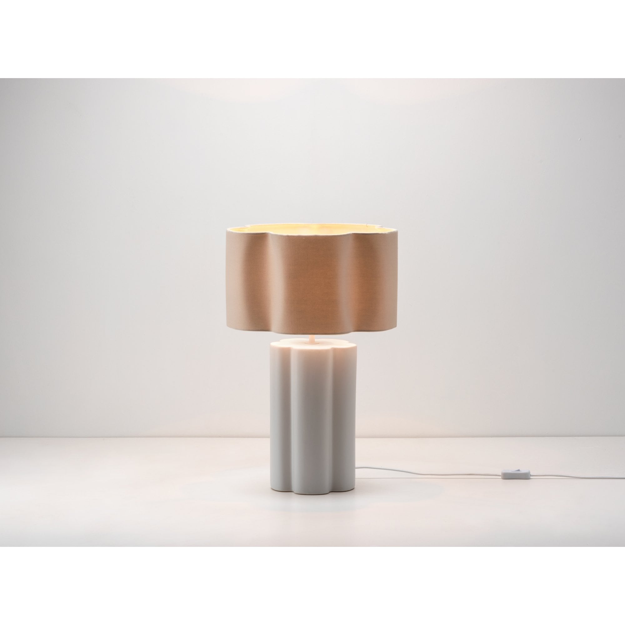 houseof. Flower Ceramic Table Lamp - White