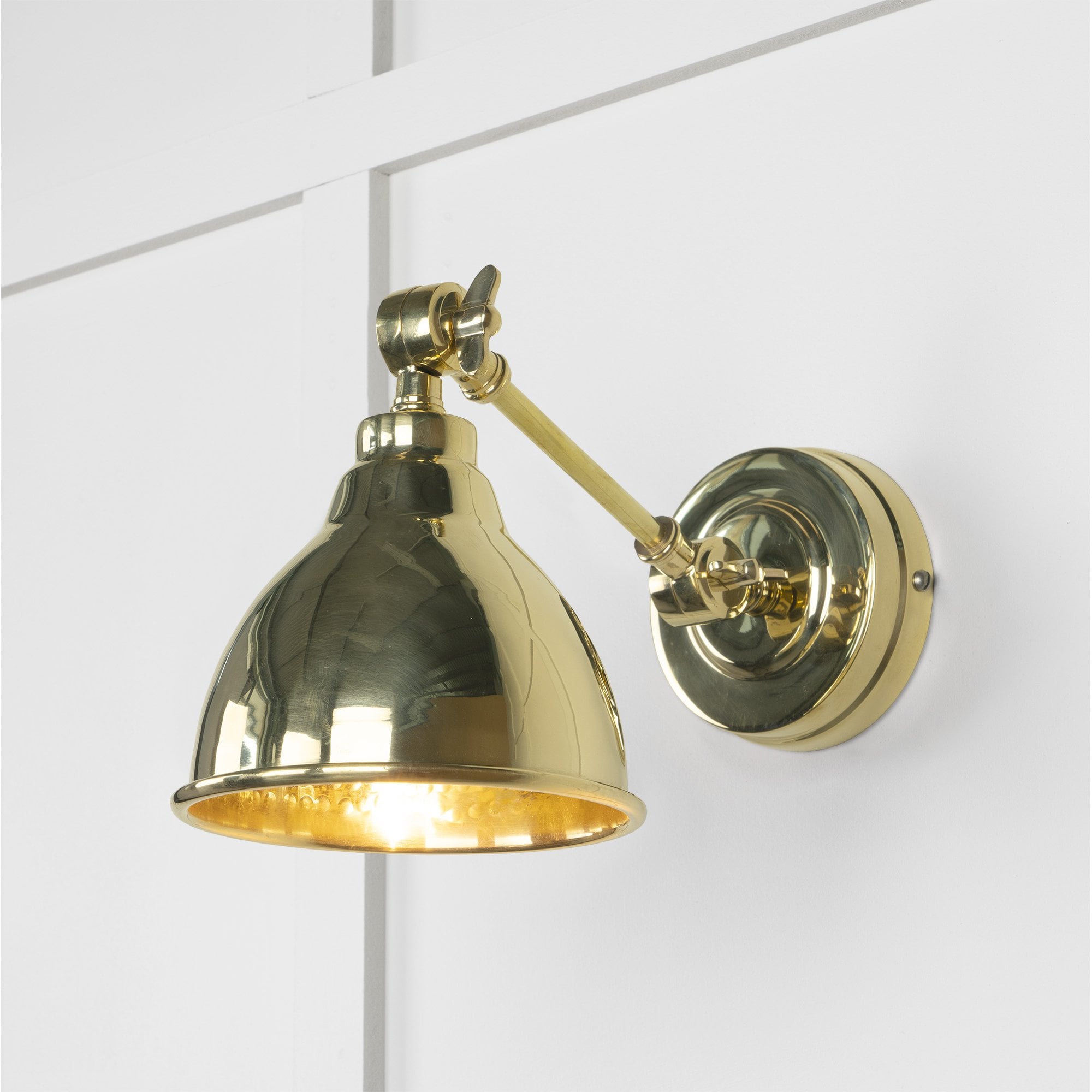 From The Anvil Hammered Brass Brindley Wall Light