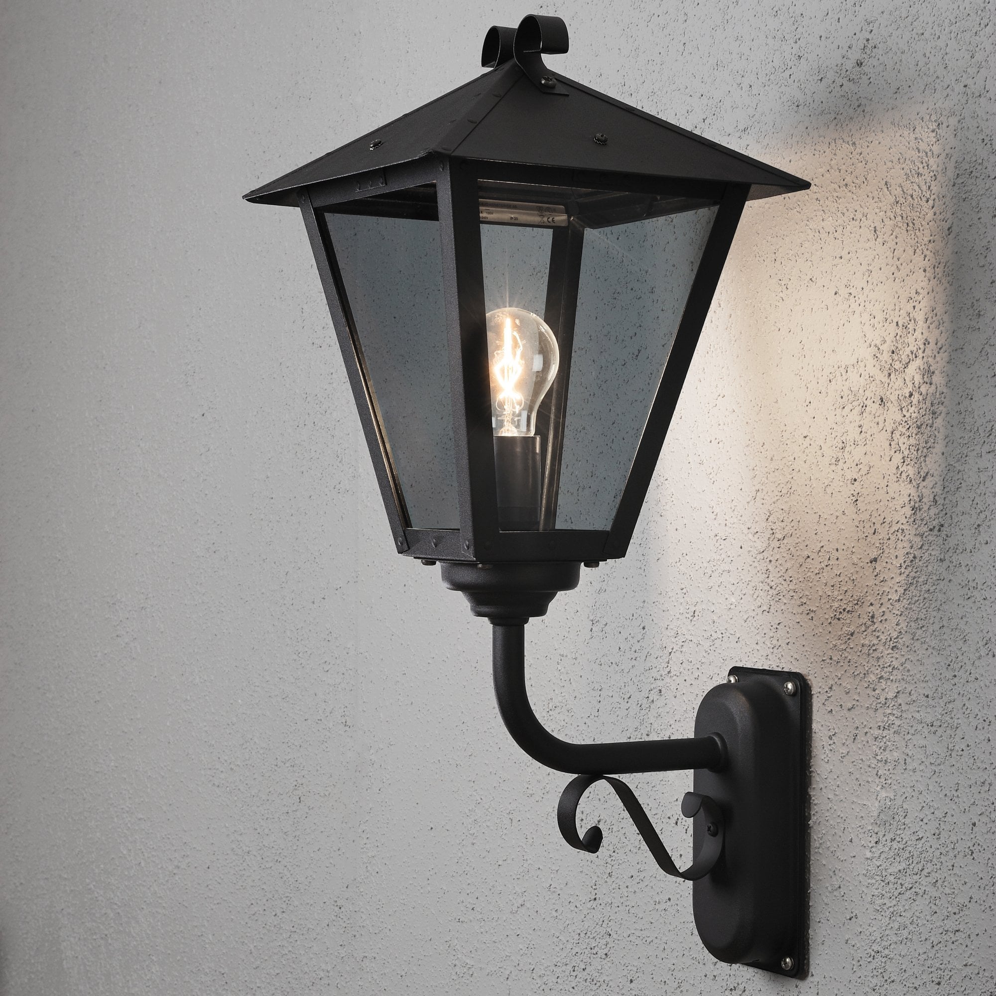 Konstsmide Benu Large Up Wall Light - Matt Black