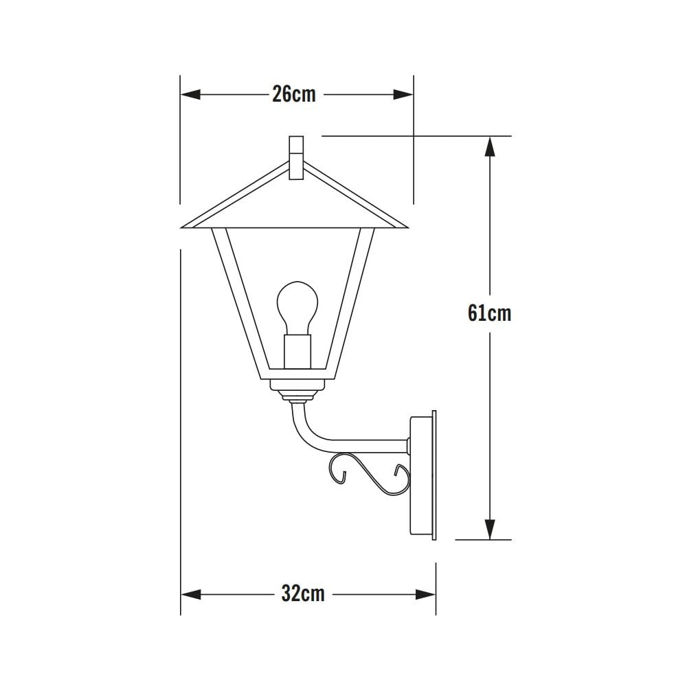 Konstsmide Benu Large Up Wall Light - Matt Black