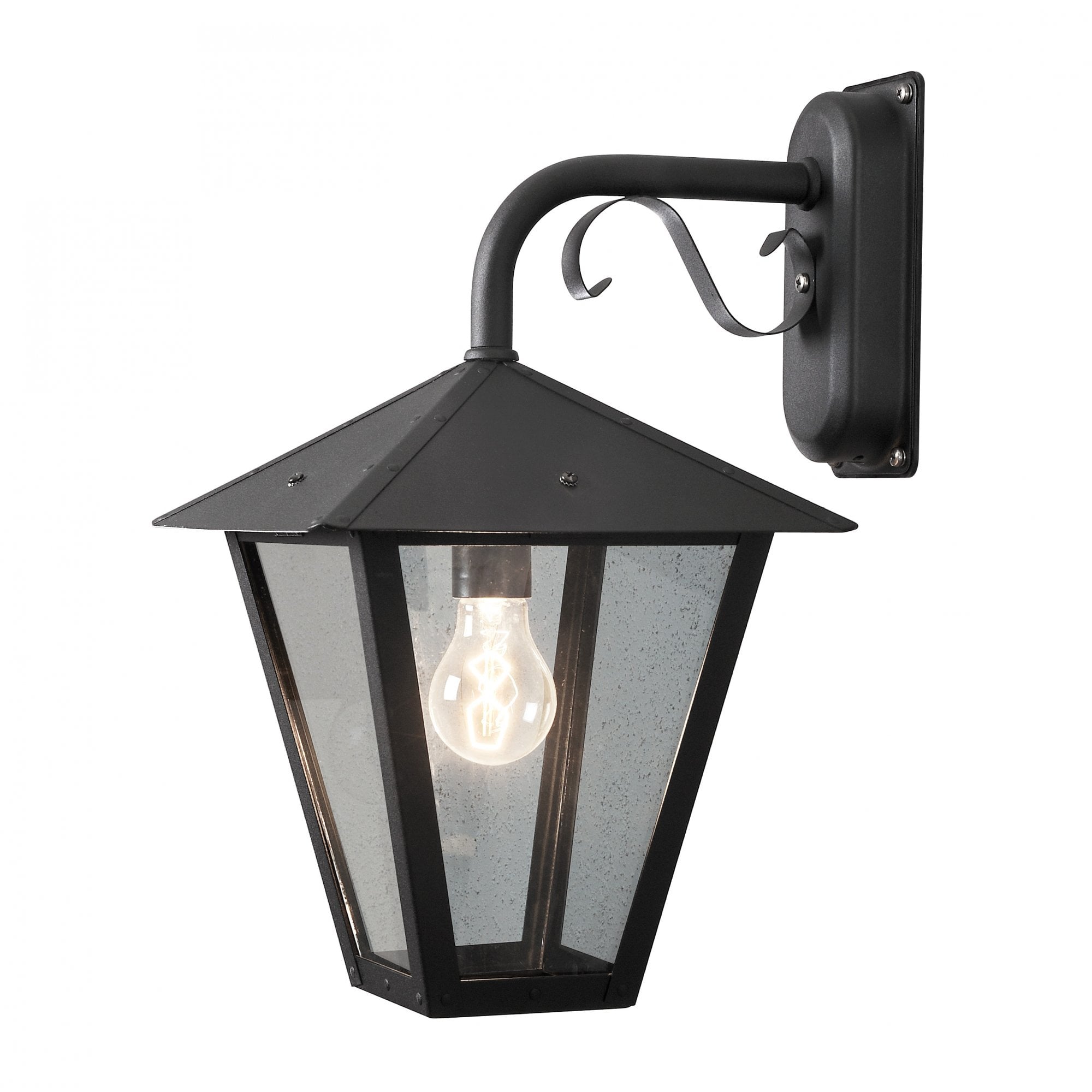 Konstsmide Benu Down Wall Light - Matt Black