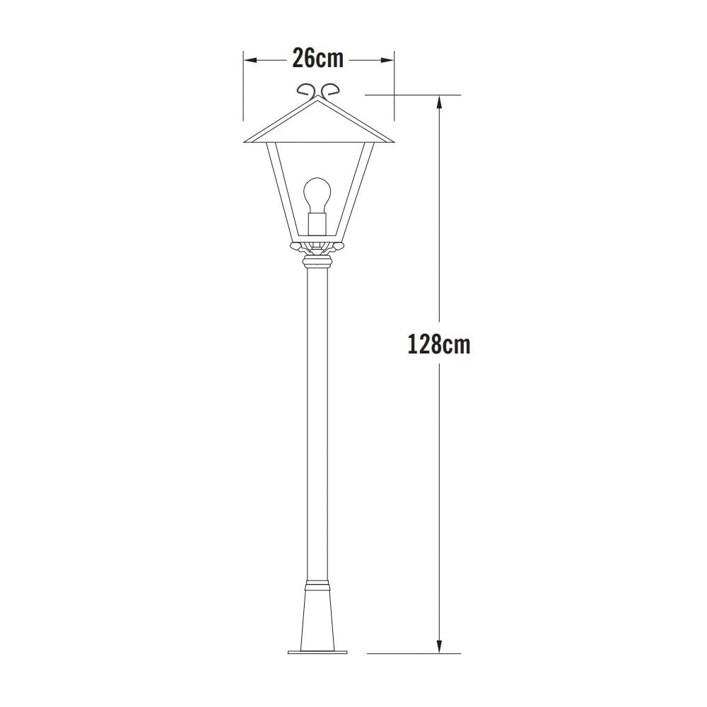 Konstsmide Benu Post Light (With Persius Column) - Matt Black