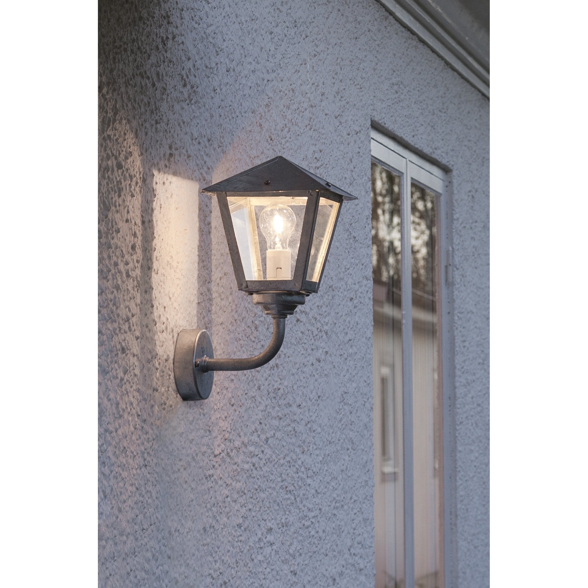 Konstsmide Benu Small Up Wall Light - Galvanised