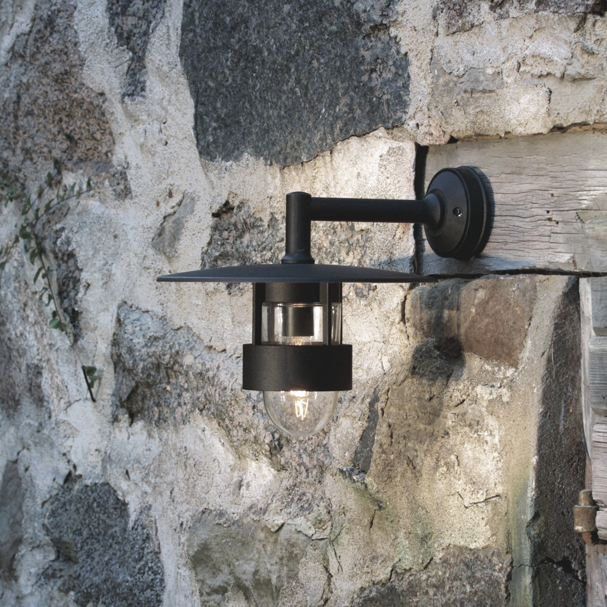 Konstsmide Freja Wall Light - Matt Black