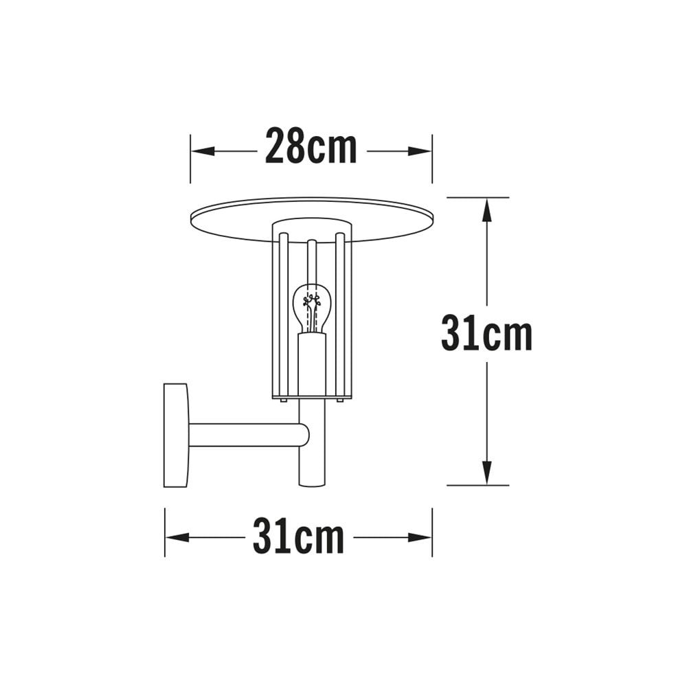 Konstsmide Mode Wall Light - Galvanised