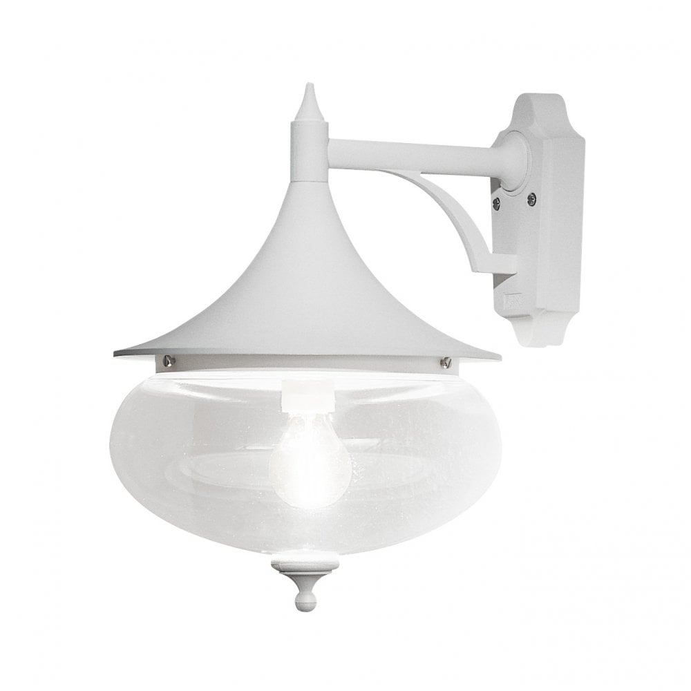 Konstsmide Libra Down Wall Light - Straight Arm - Matt White