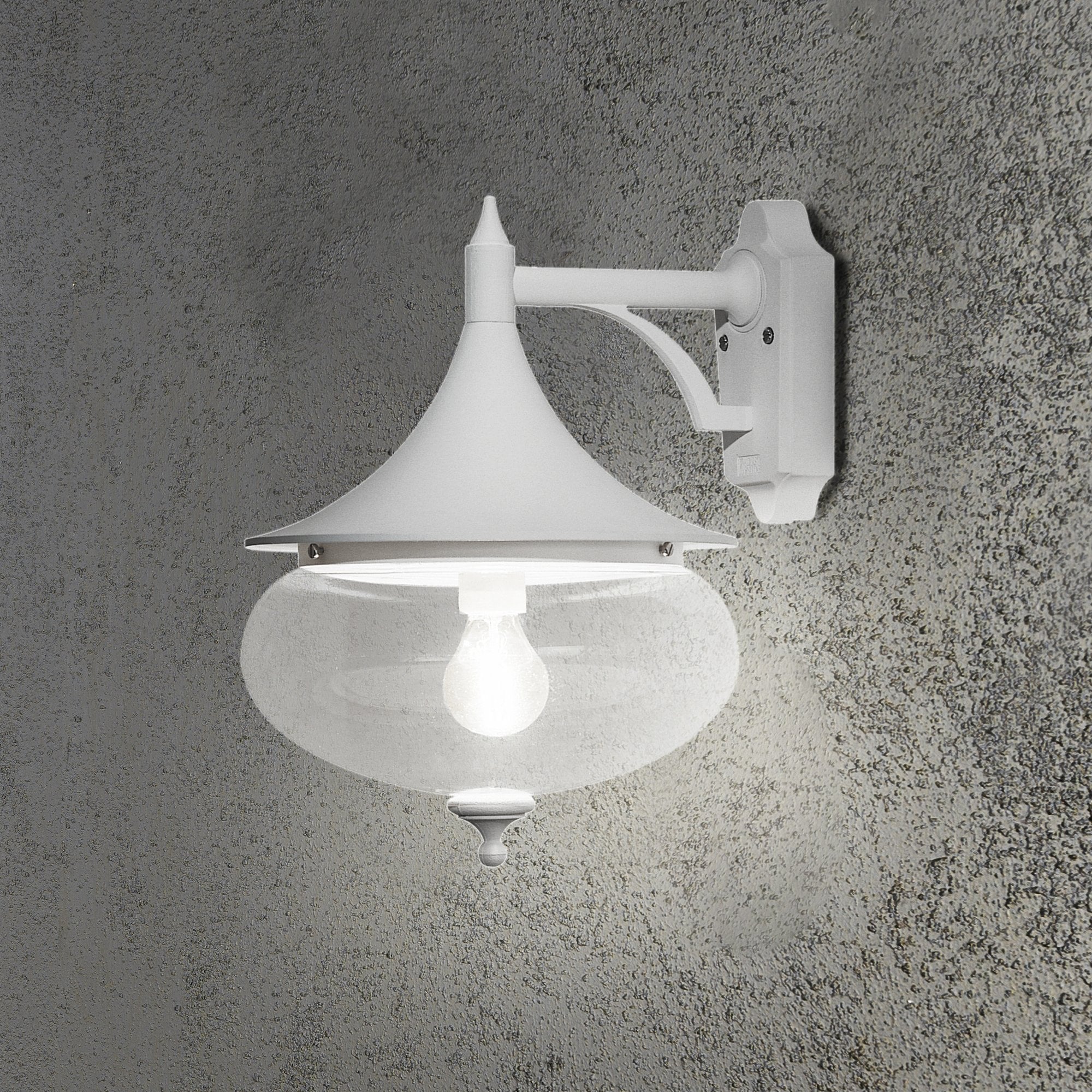 Konstsmide Libra Down Wall Light - Straight Arm - Matt White