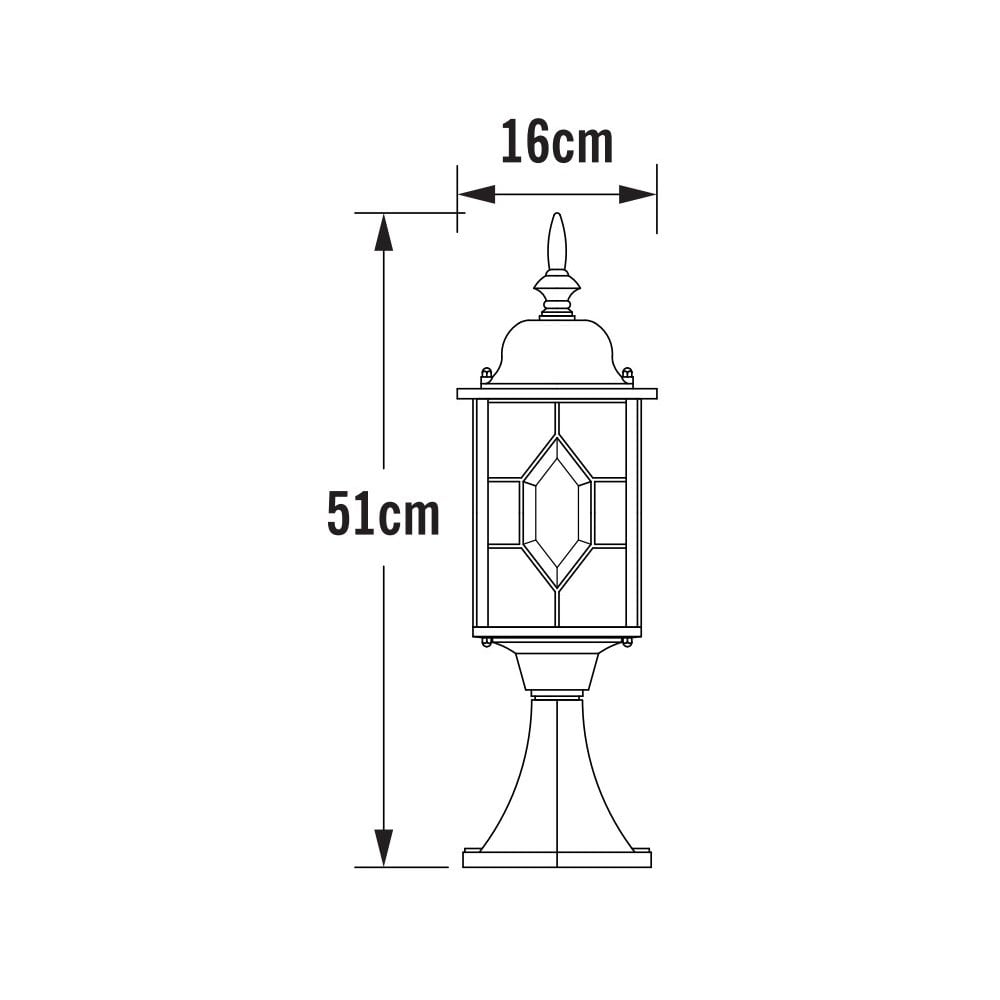 Konstsmide Milano Gate Post - Black