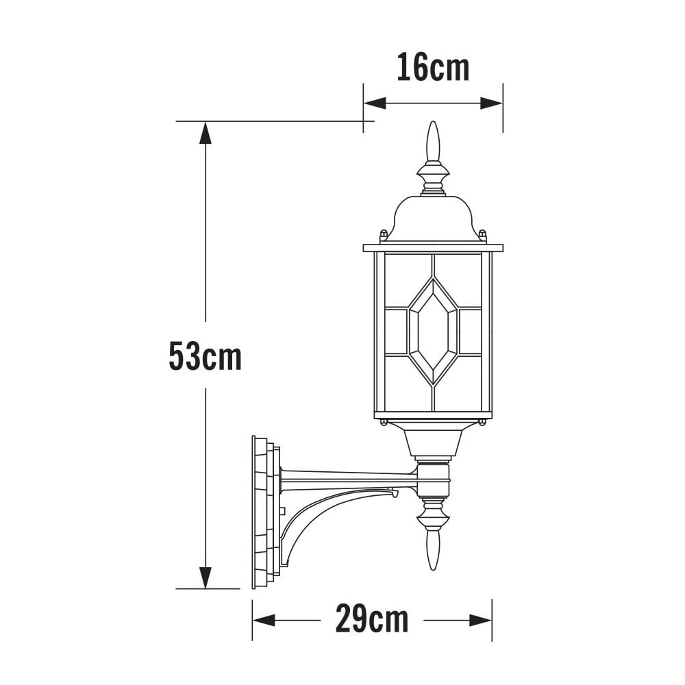 Konstsmide Milano Up Wall Lantern - Black