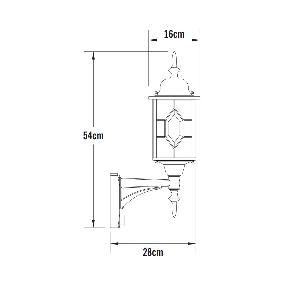 Konstsmide Milano Up Wall Lantern with PIR - Matt Black