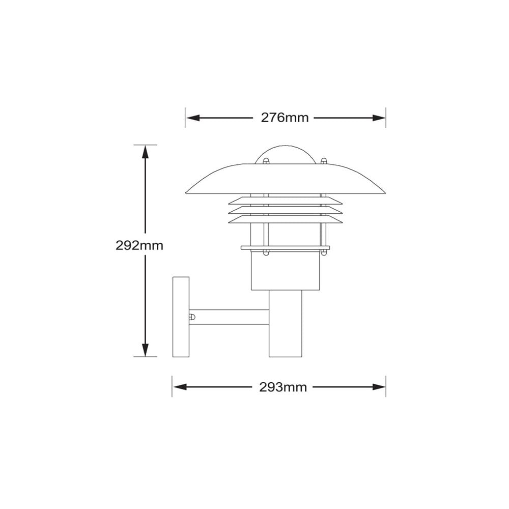 Konstsmide Modena Tall Louvre Wall Lantern - Galvanised Steel