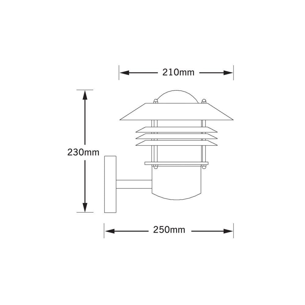 Konstsmide Modena Louvre Up Wall Lantern - Matt Black