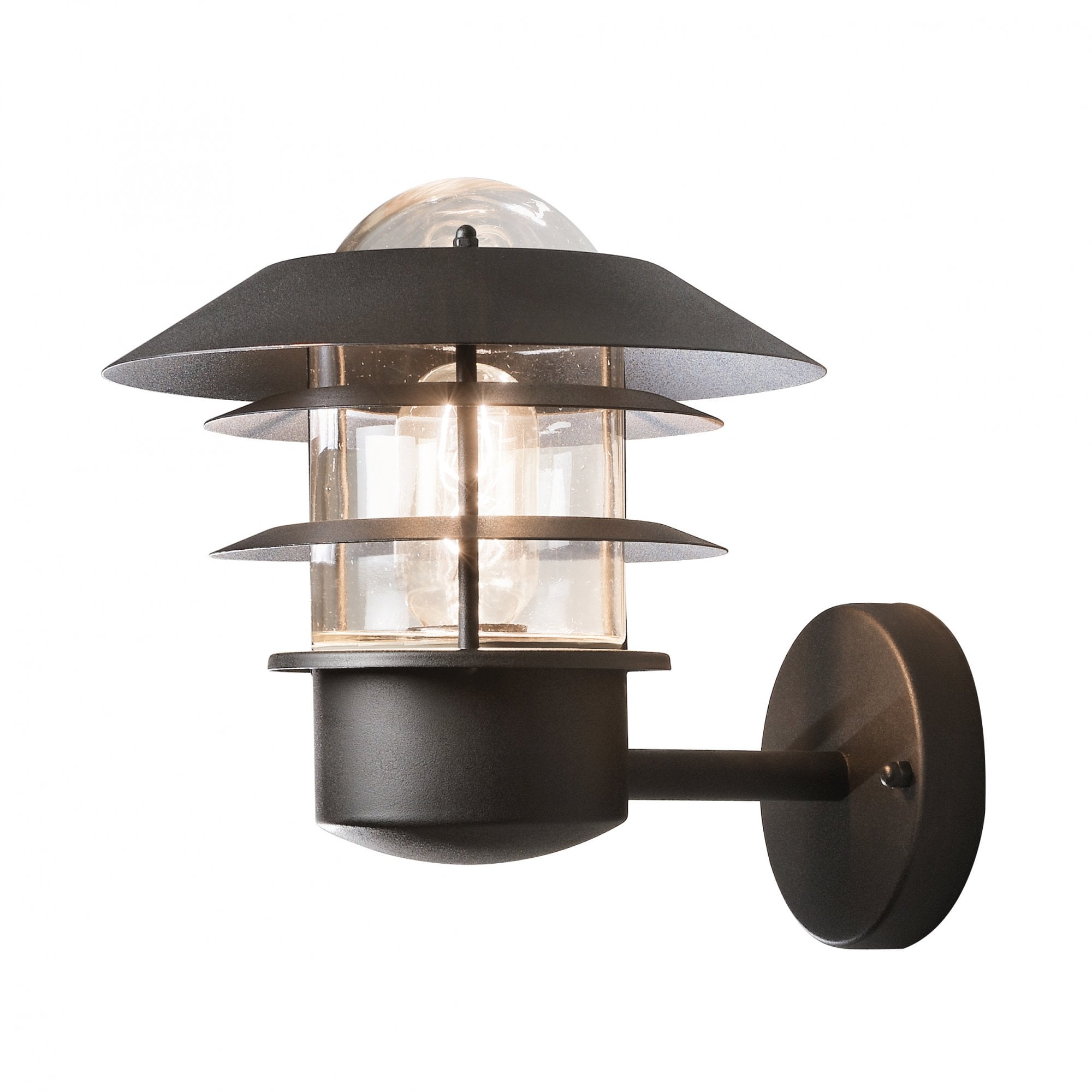 Konstsmide Modena Up Wall Lantern - Matt Black