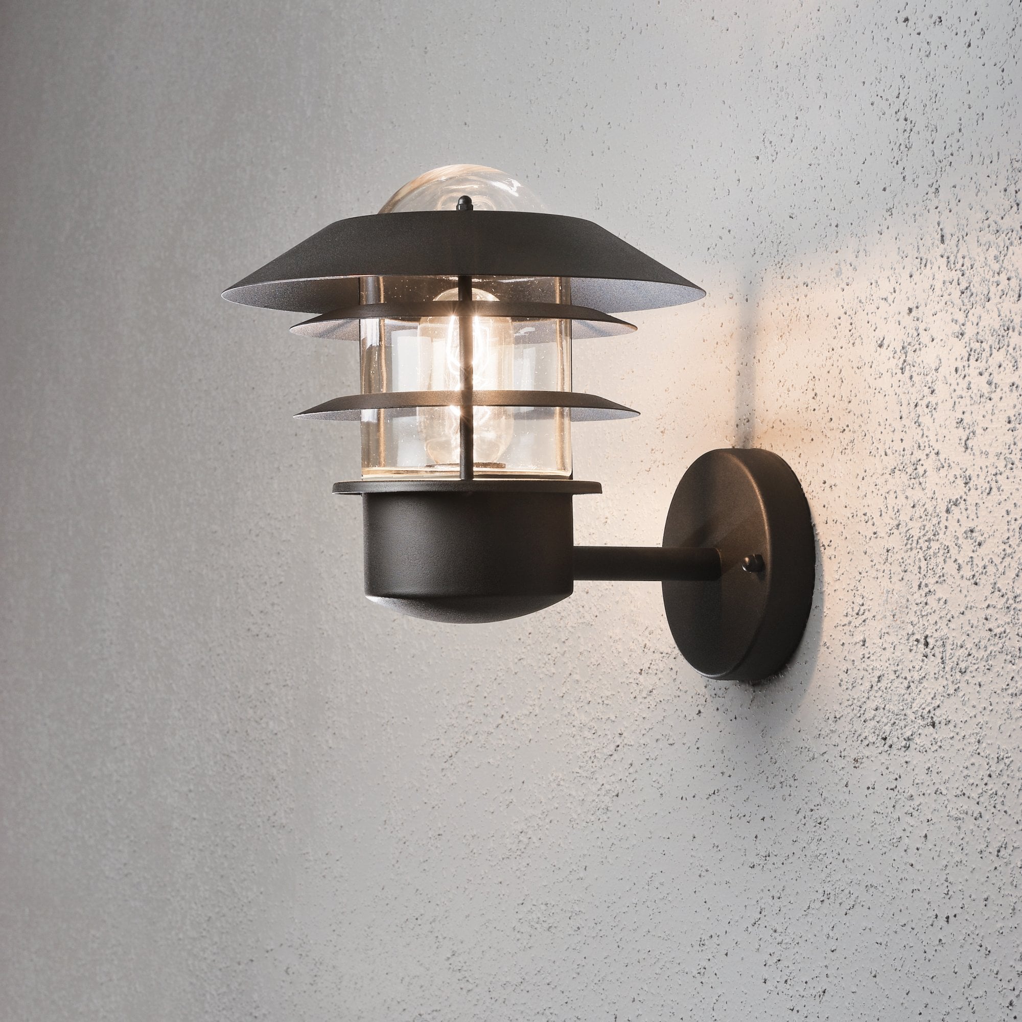 Konstsmide Modena Up Wall Lantern - Matt Black