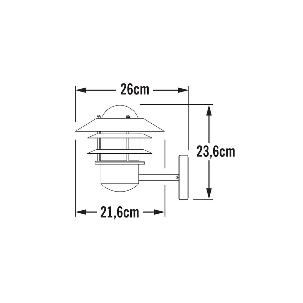 Konstsmide Modena Up Wall Lantern - Matt Black